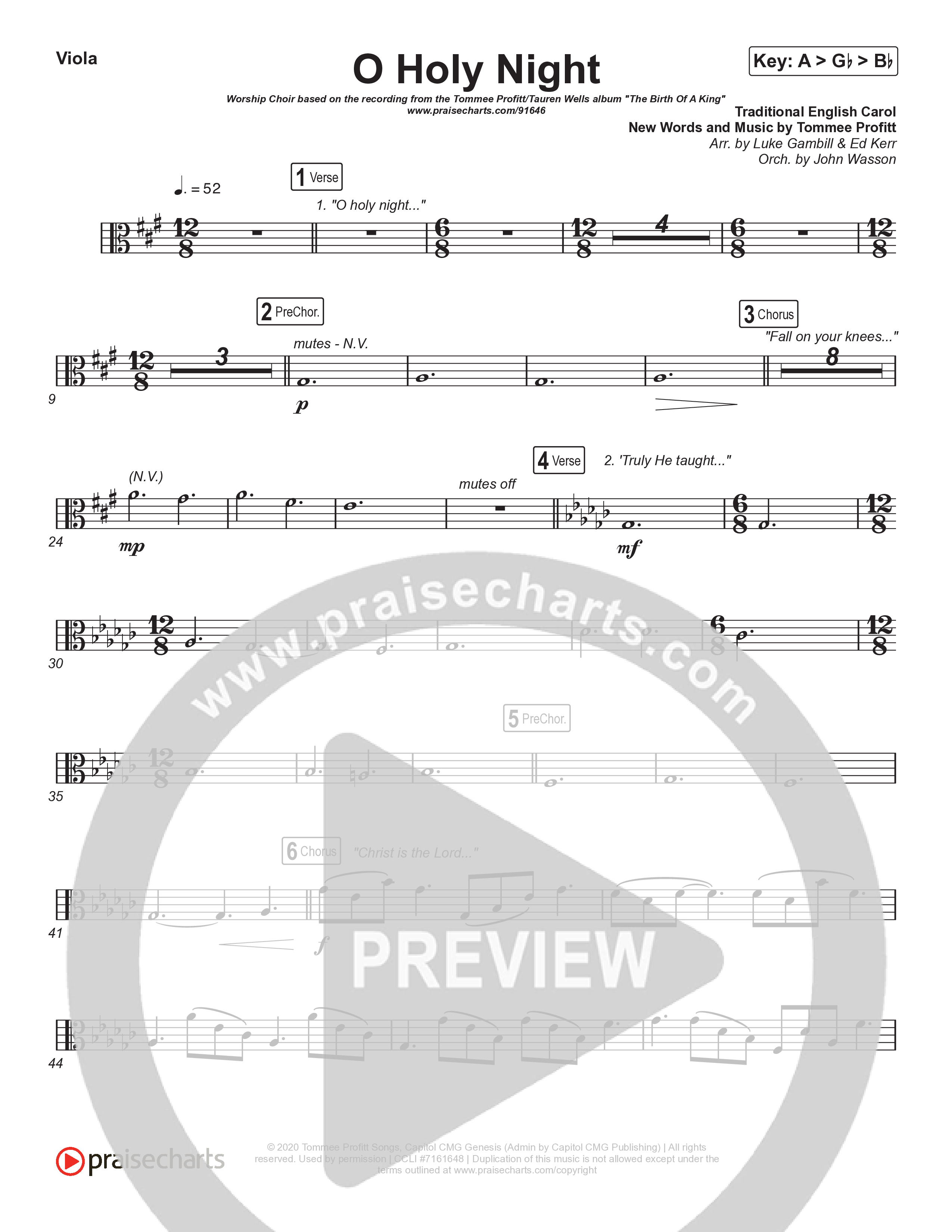 O Holy Night (Worship Choir/SAB) String Pack (Tommee Profitt / Tauren Wells / SVRCINA / Arr. Luke Gambill)