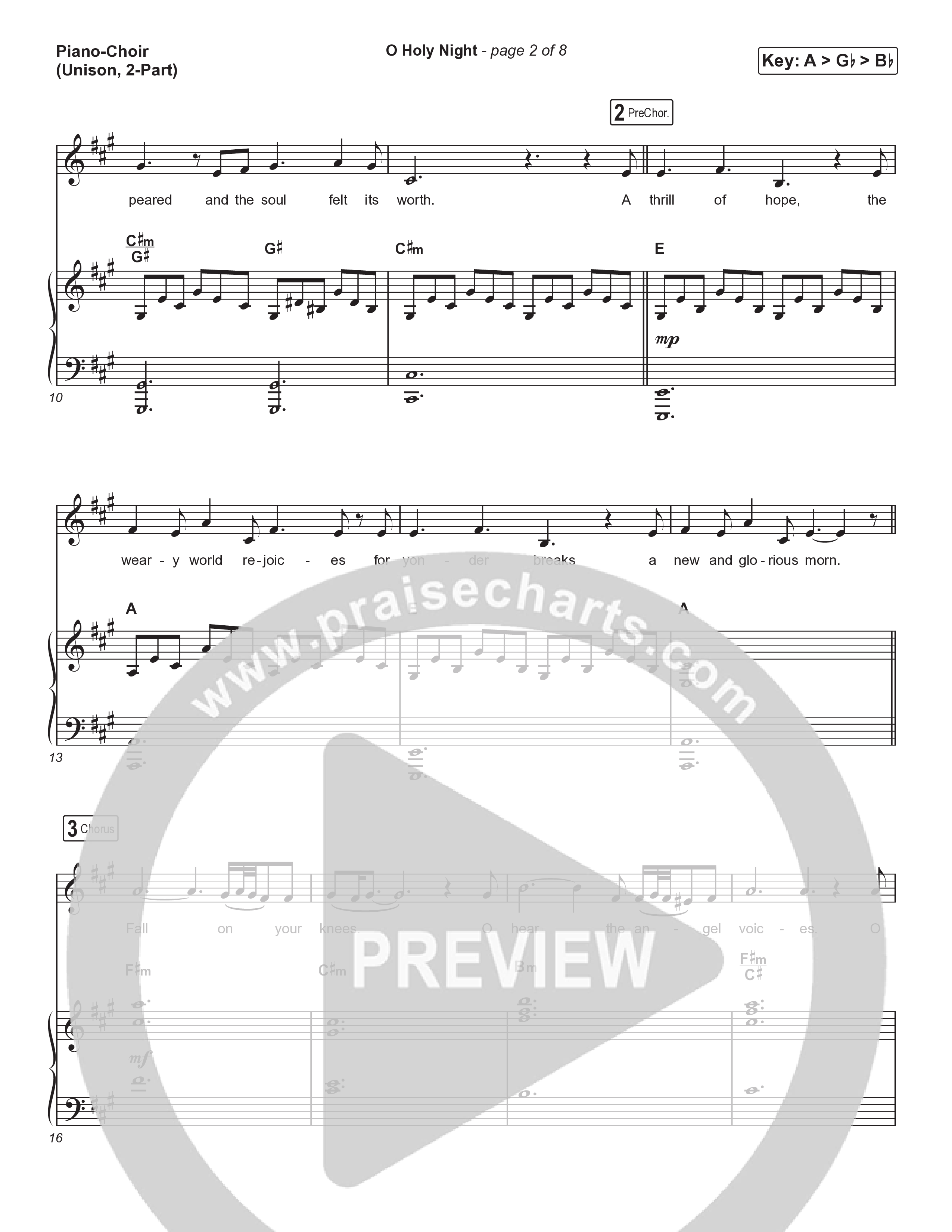 O Holy Night (Unison/2-Part) Piano/Choir (Uni/2-Part) (Tommee Profitt / Tauren Wells / SVRCINA / Arr. Luke Gambill)