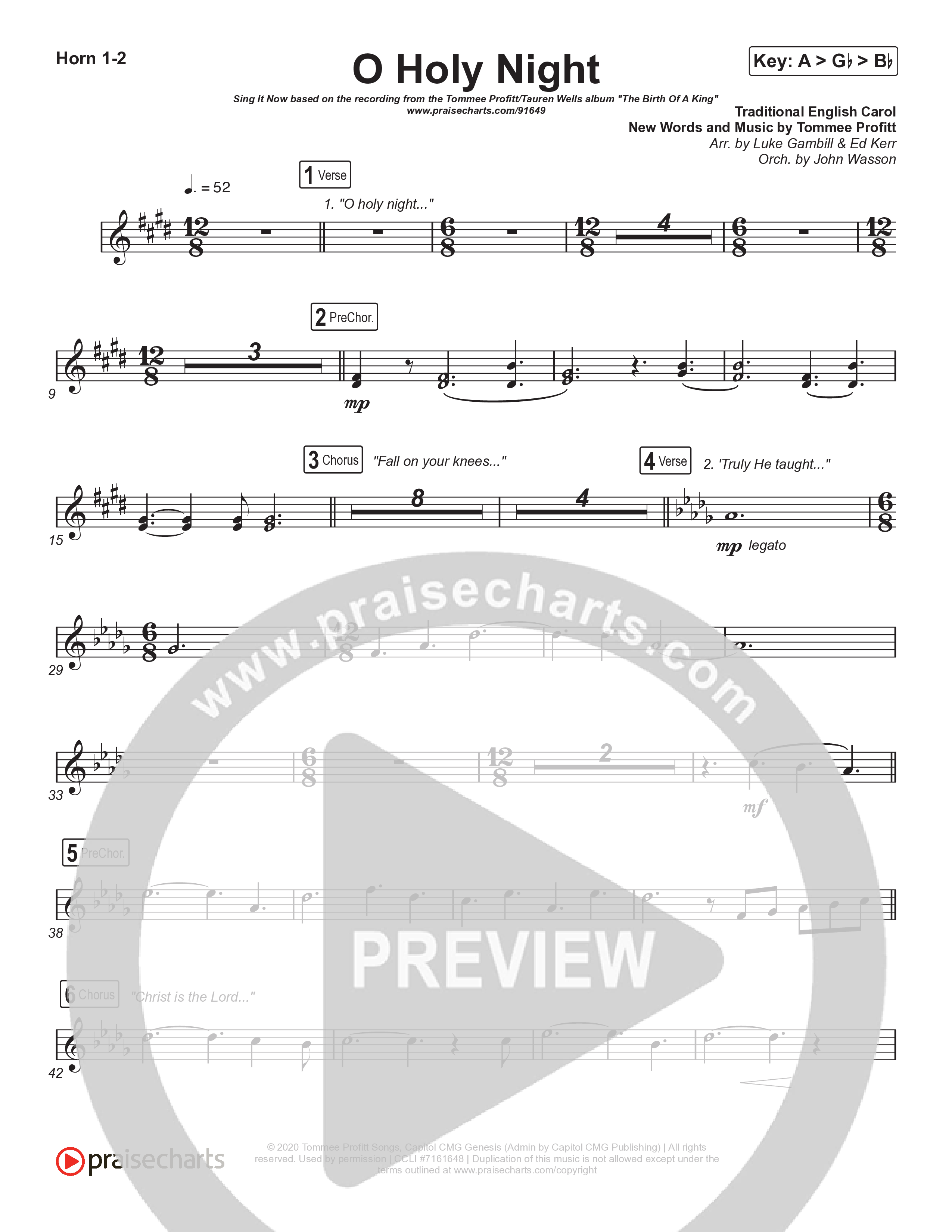 O Holy Night (Sing It Now) Brass Pack (Tommee Profitt / Tauren Wells / SVRCINA / Arr. Luke Gambill)