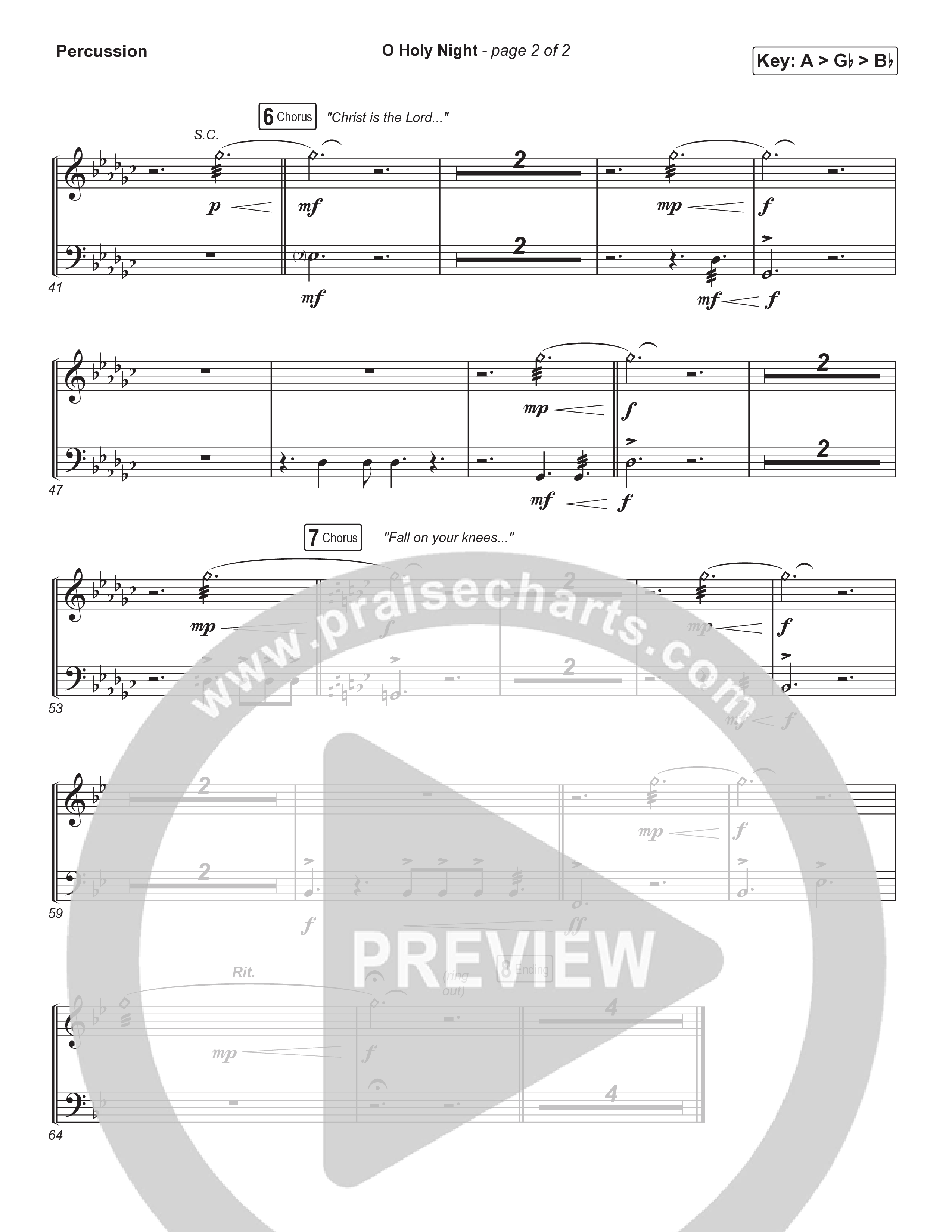 O Holy Night (Sing It Now) Percussion (Tommee Profitt / Tauren Wells / SVRCINA / Arr. Luke Gambill)