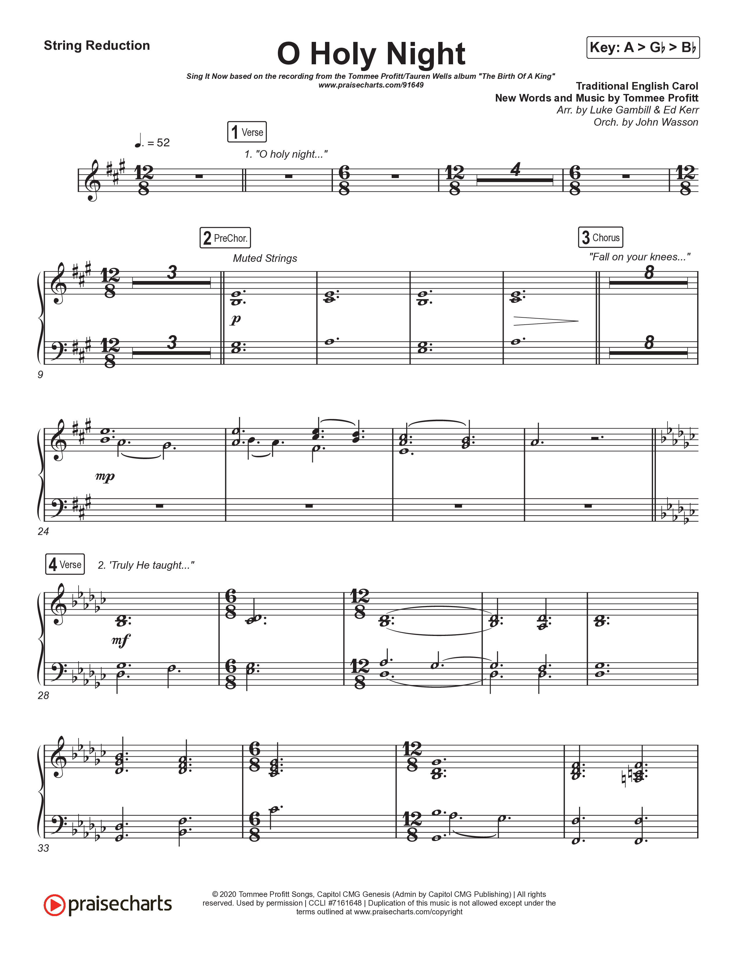 O Holy Night (Sing It Now) String Reduction (Tommee Profitt / Tauren Wells / SVRCINA / Arr. Luke Gambill)