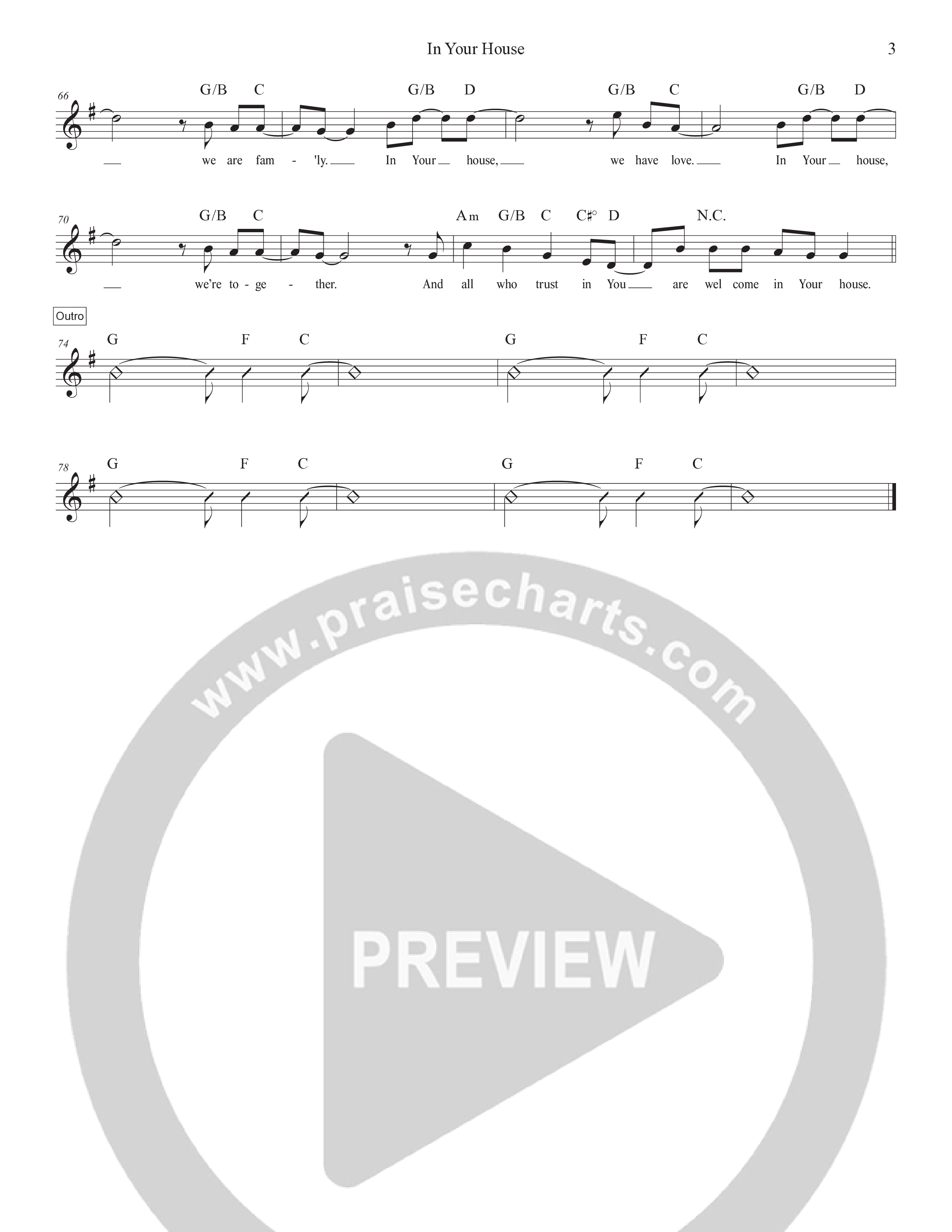 In Your House Lead Sheet Melody (Manuel Luz)