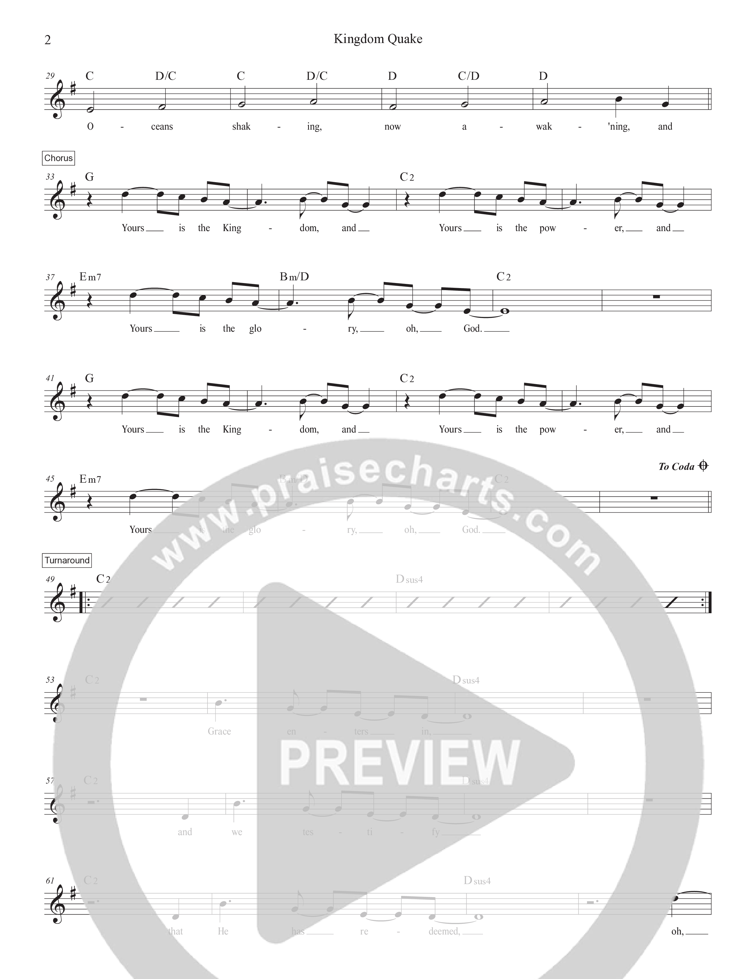 Kingdom Quake Lead Sheet Melody (Manuel Luz)