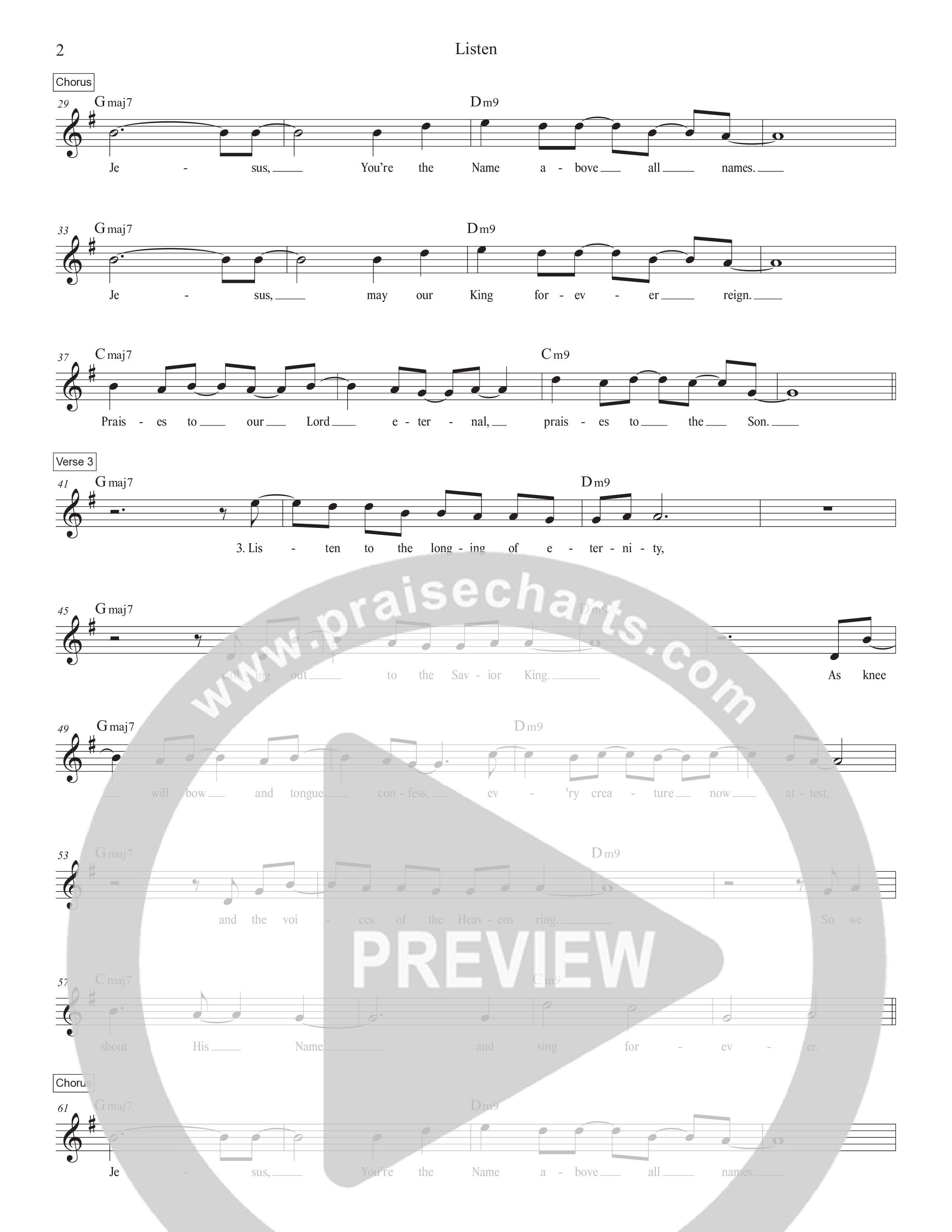 Listen Lead Sheet Melody (Manuel Luz)