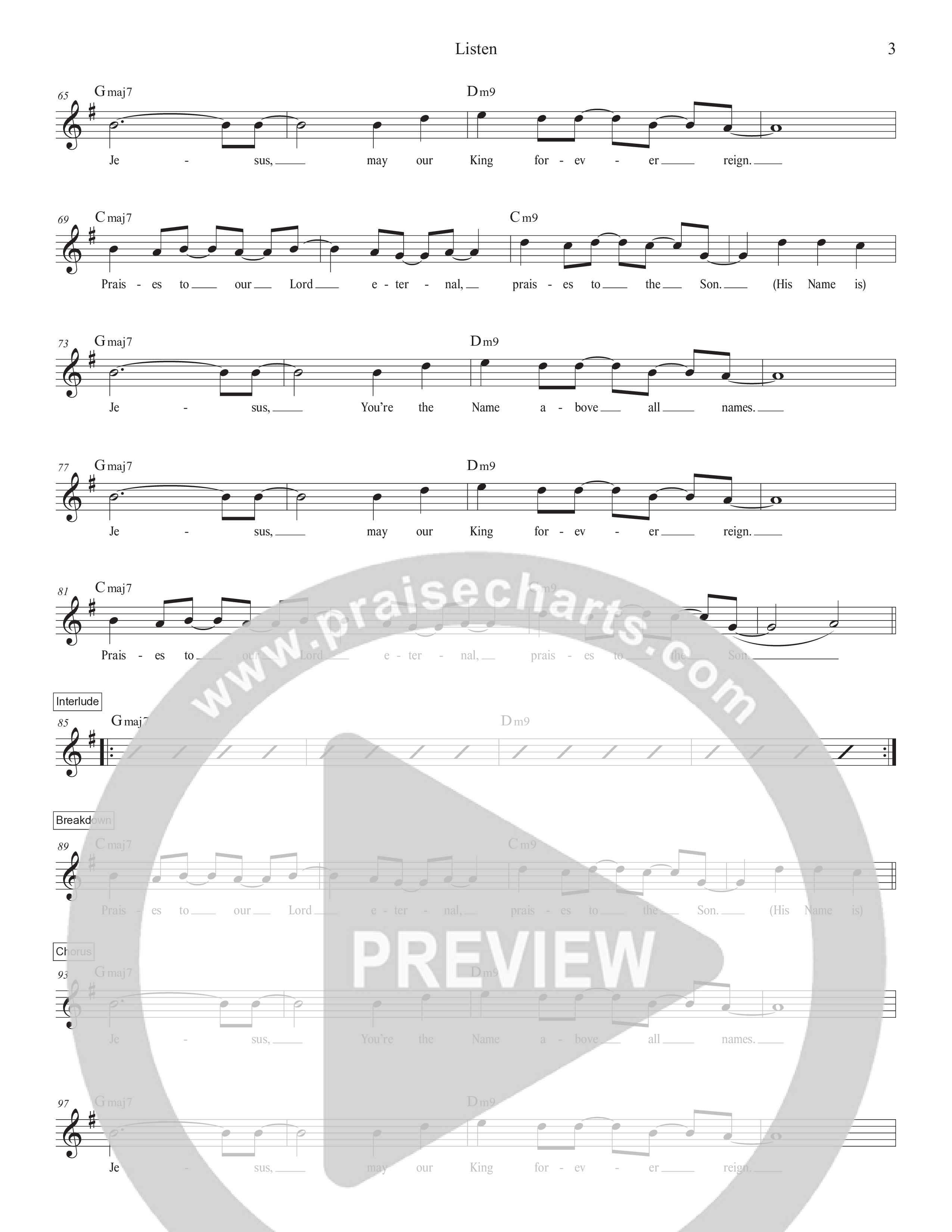 Listen Lead Sheet Melody (Manuel Luz)