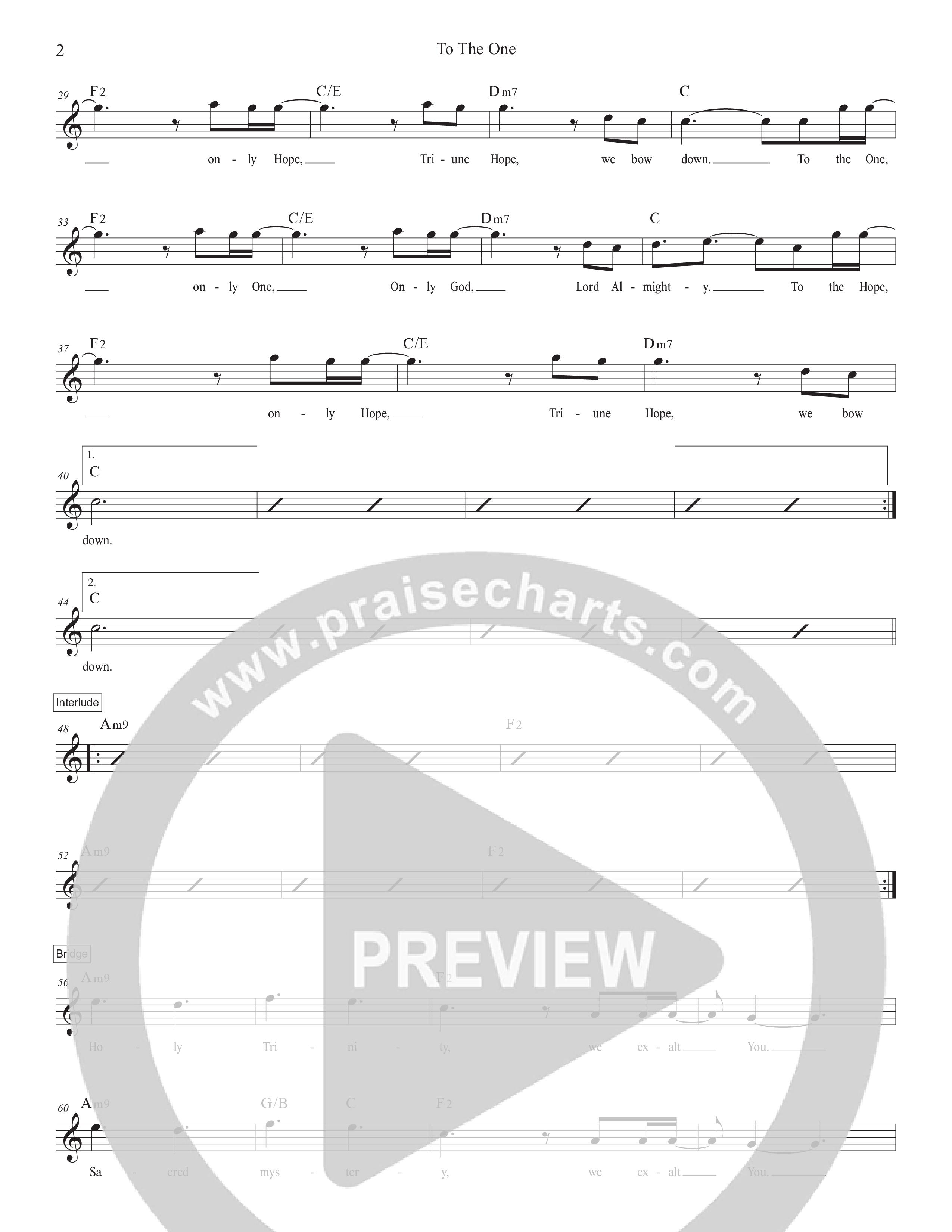 To The One Lead Sheet Melody (Manuel Luz)