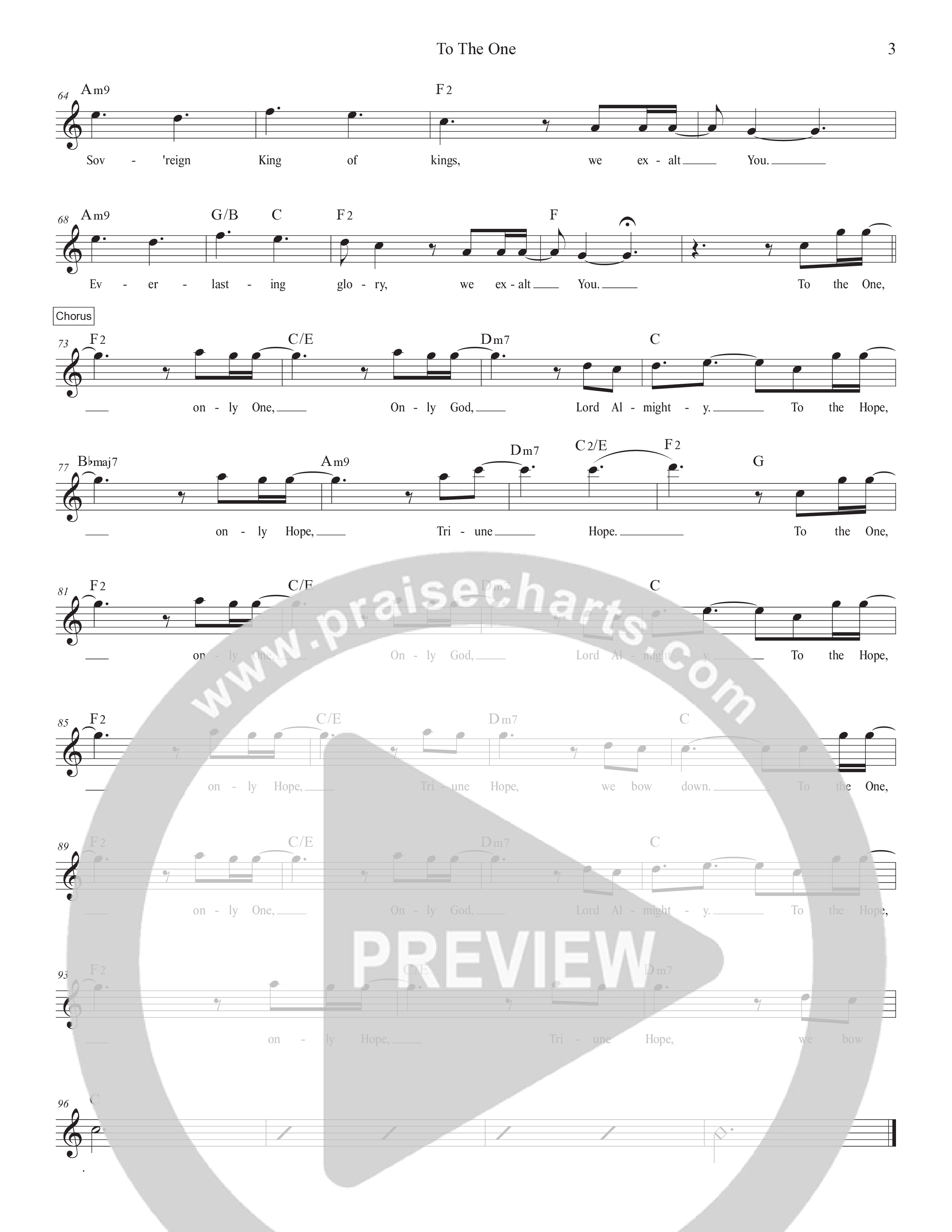 To The One Lead Sheet Melody (Manuel Luz)