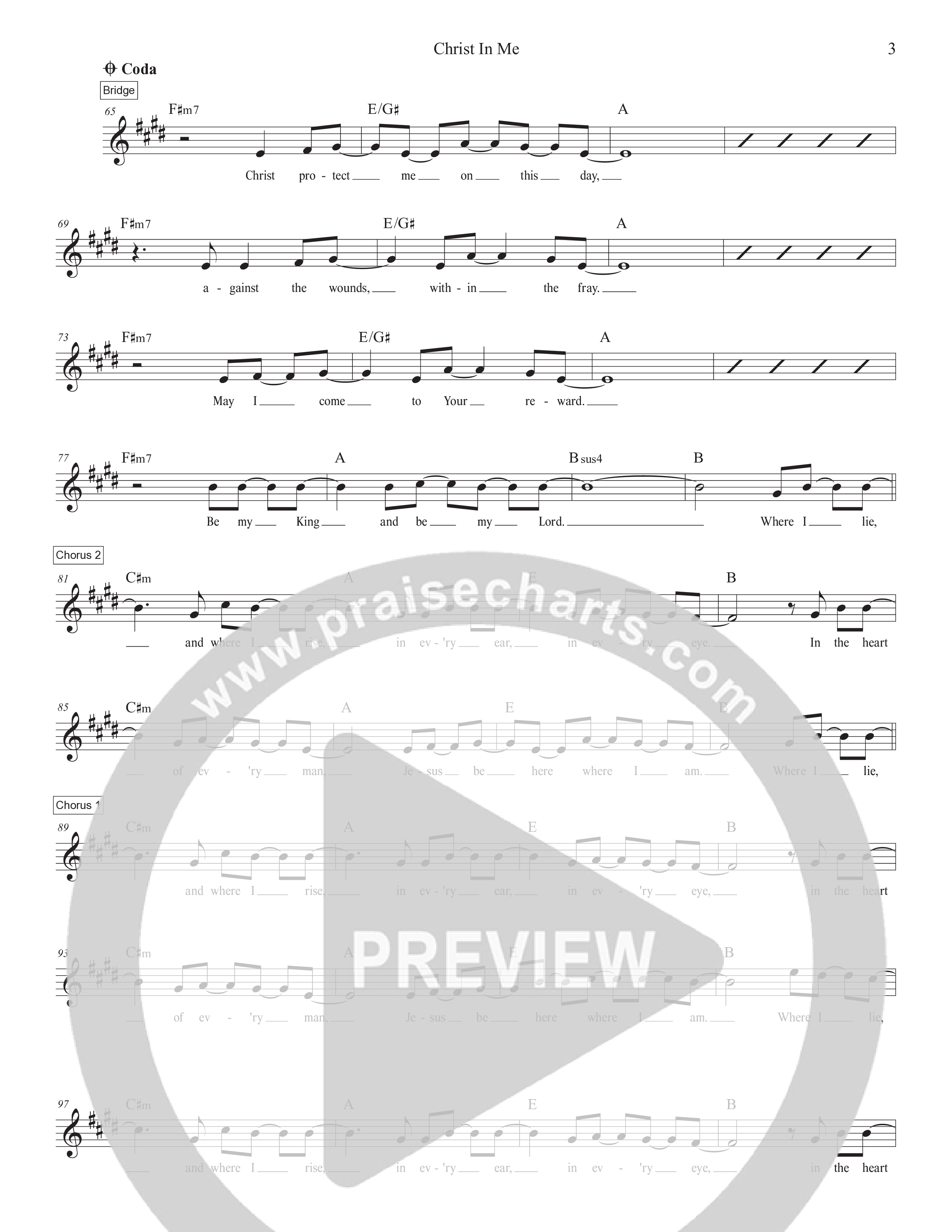 Christ In Me Lead Sheet Melody (Manuel Luz)