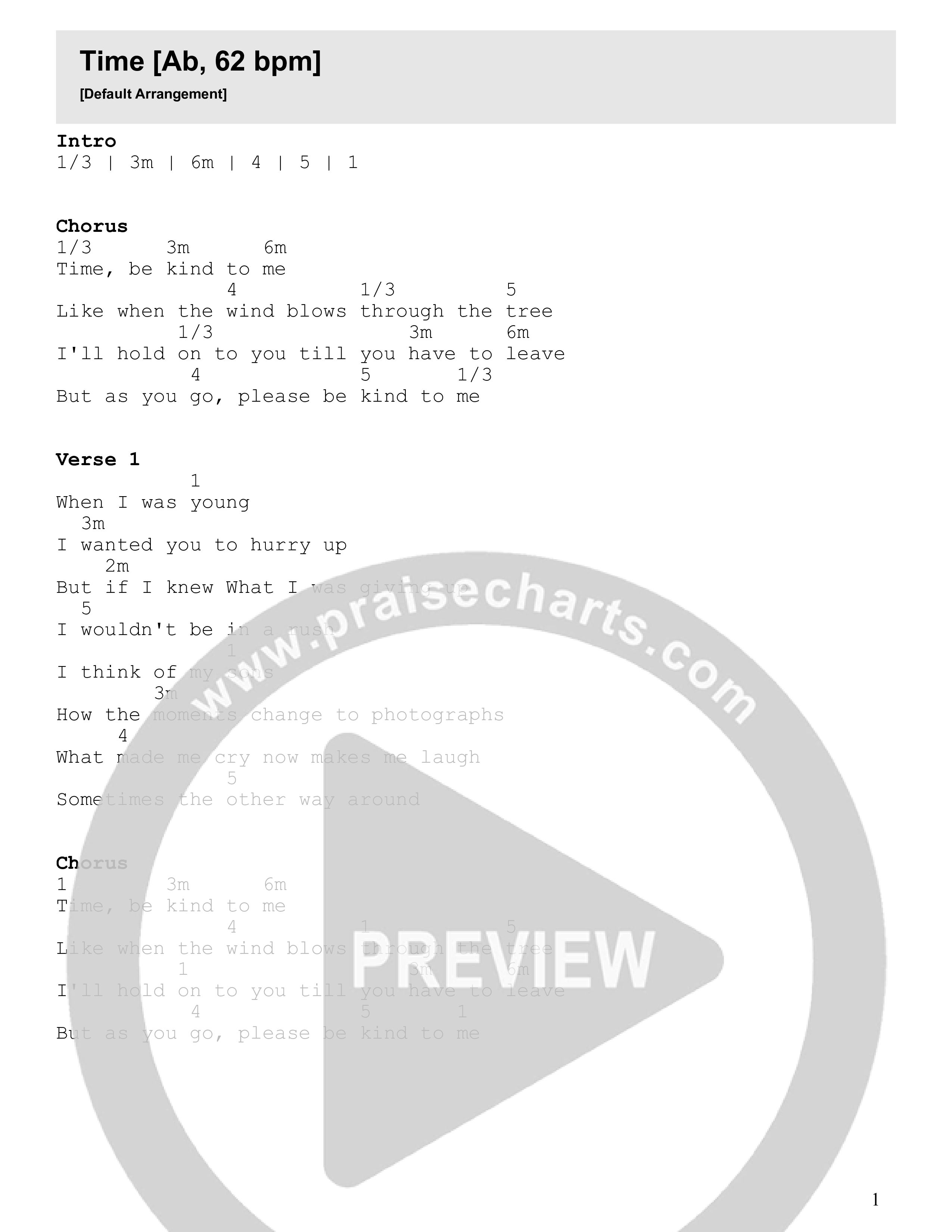 Time Chord Chart (Destiny Barber)