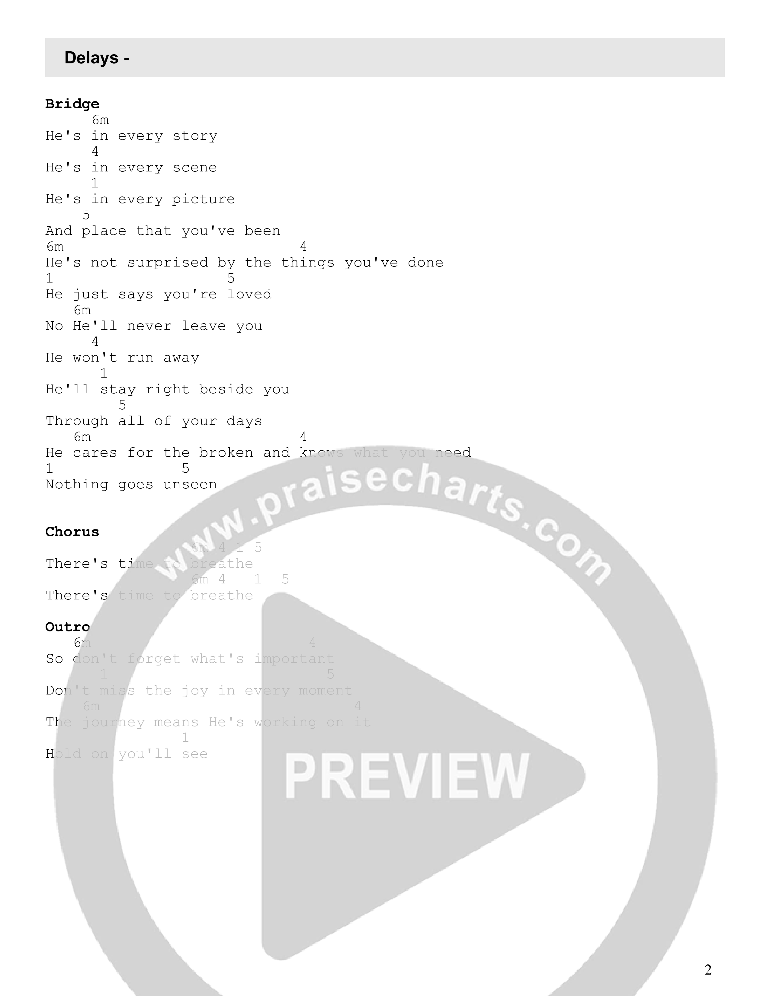Delays Chord Chart (Destiny Barber)