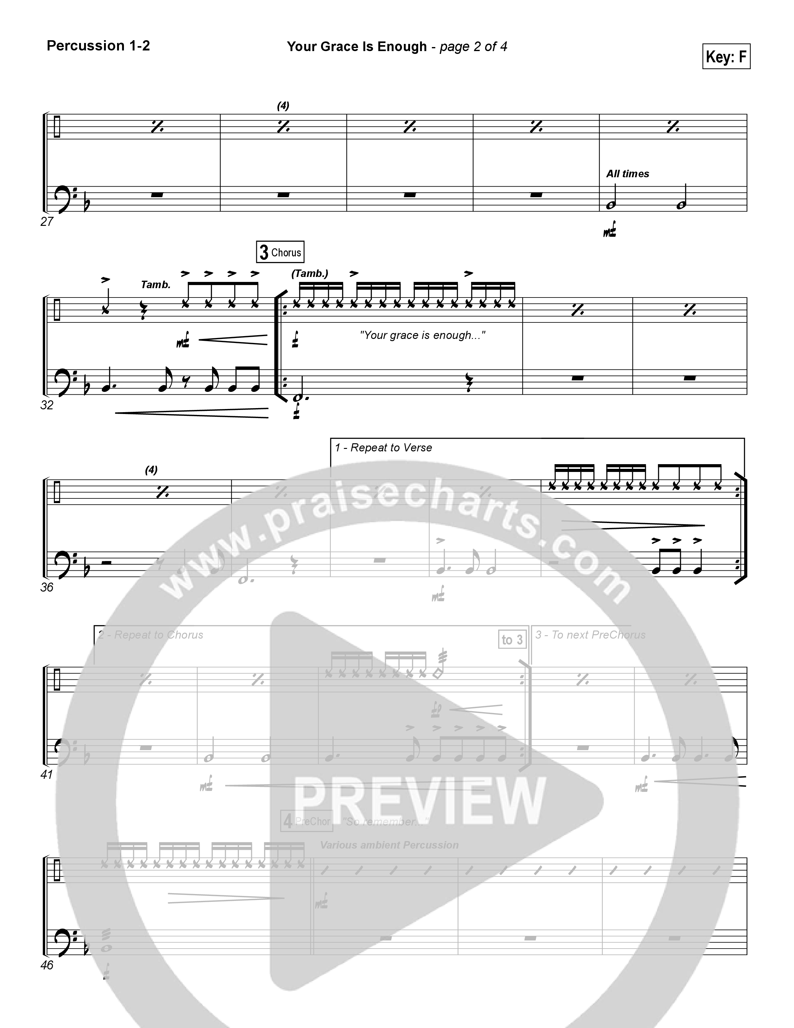 Your Grace Is Enough Percussion 1/2 (Matt Maher)