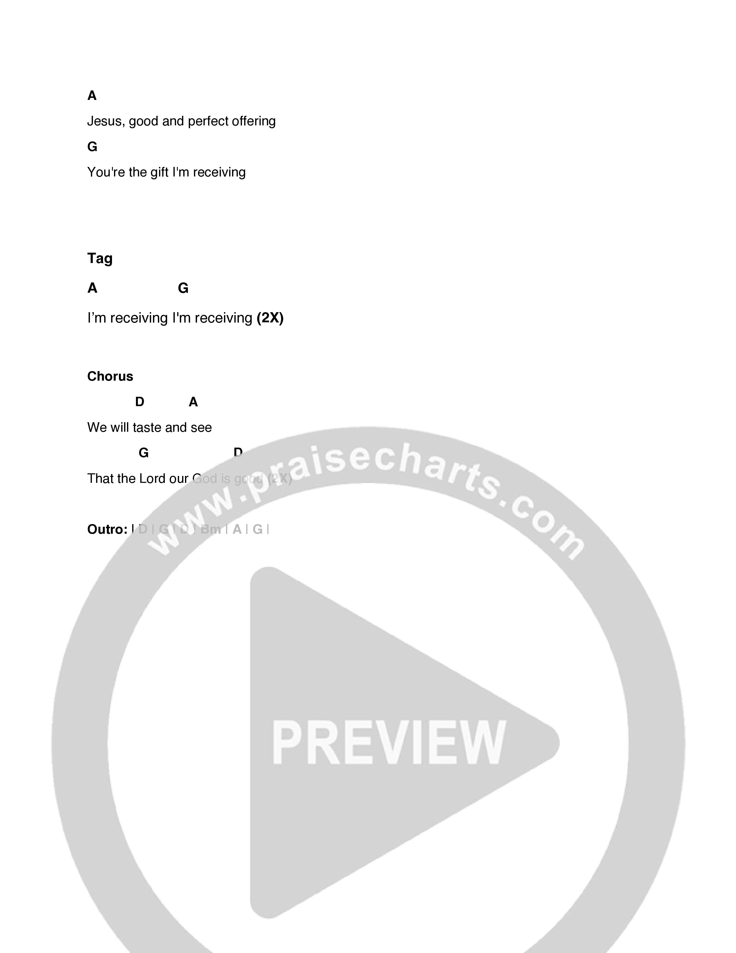 Taste And See Chord Chart (Canyon View Worship)