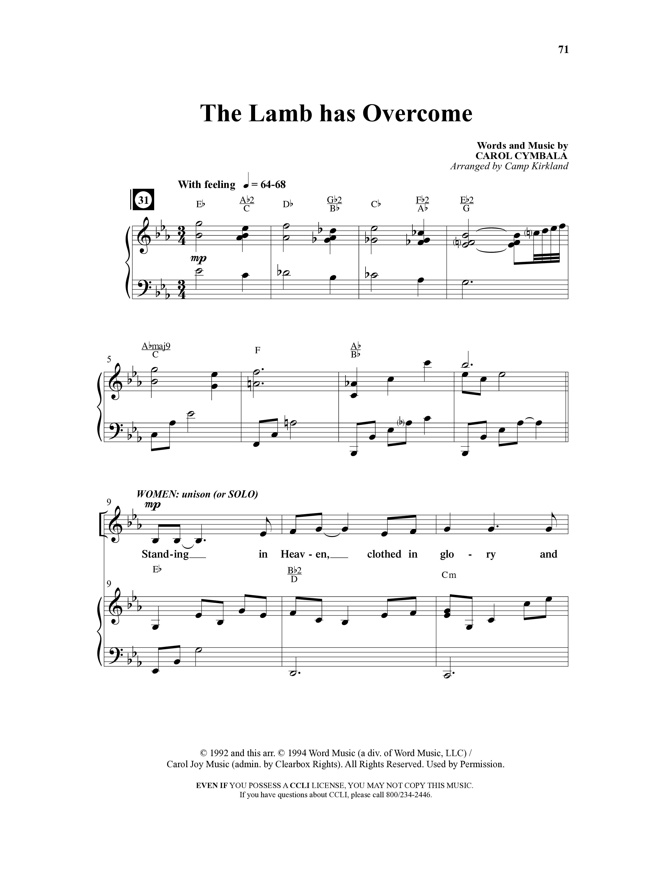 Choral Classics (14 Song Choral Collection) Song 6 (Piano SATB) (Word Music Choral)