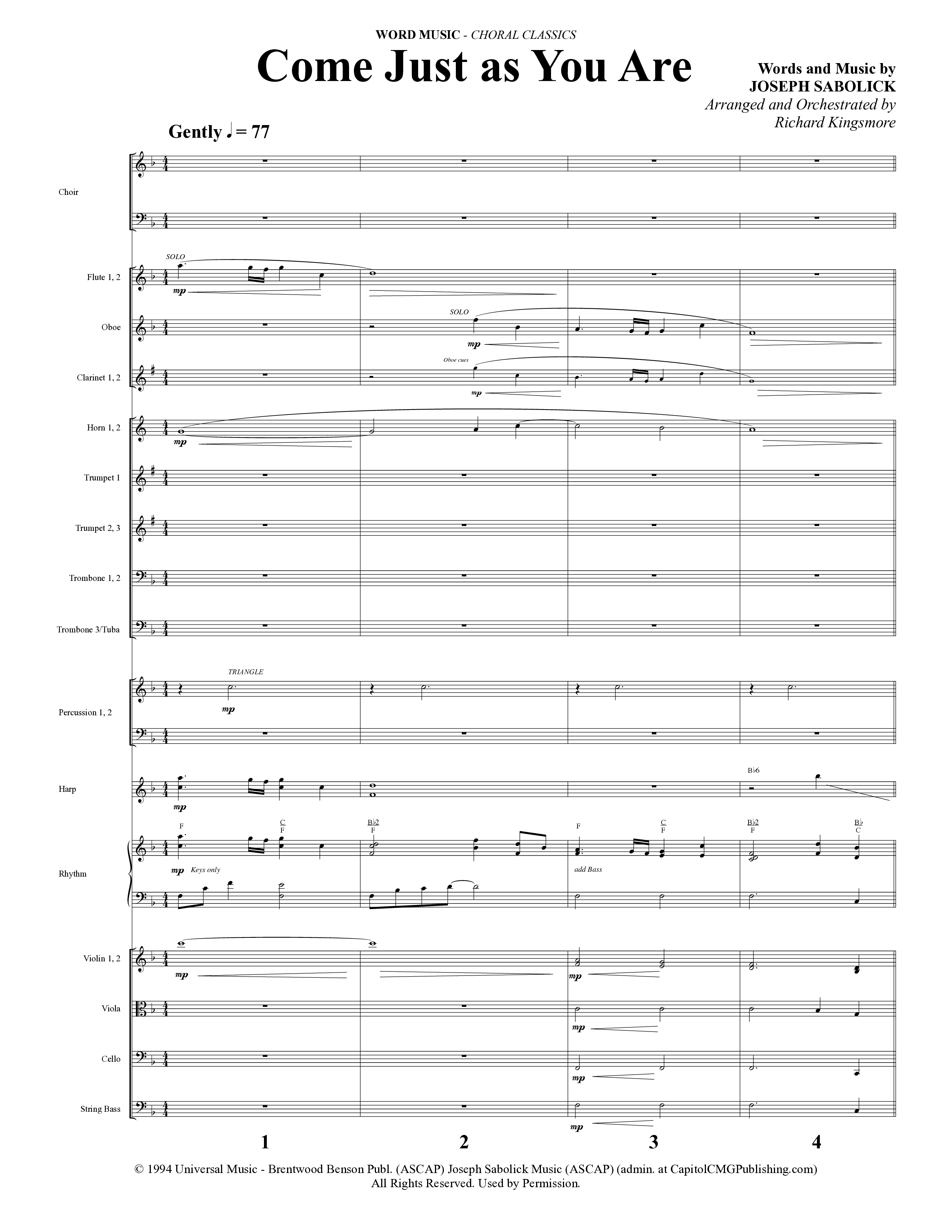 Choral Classics (14 Song Choral Collection) Song 8 (Orchestration) (Word Music Choral)