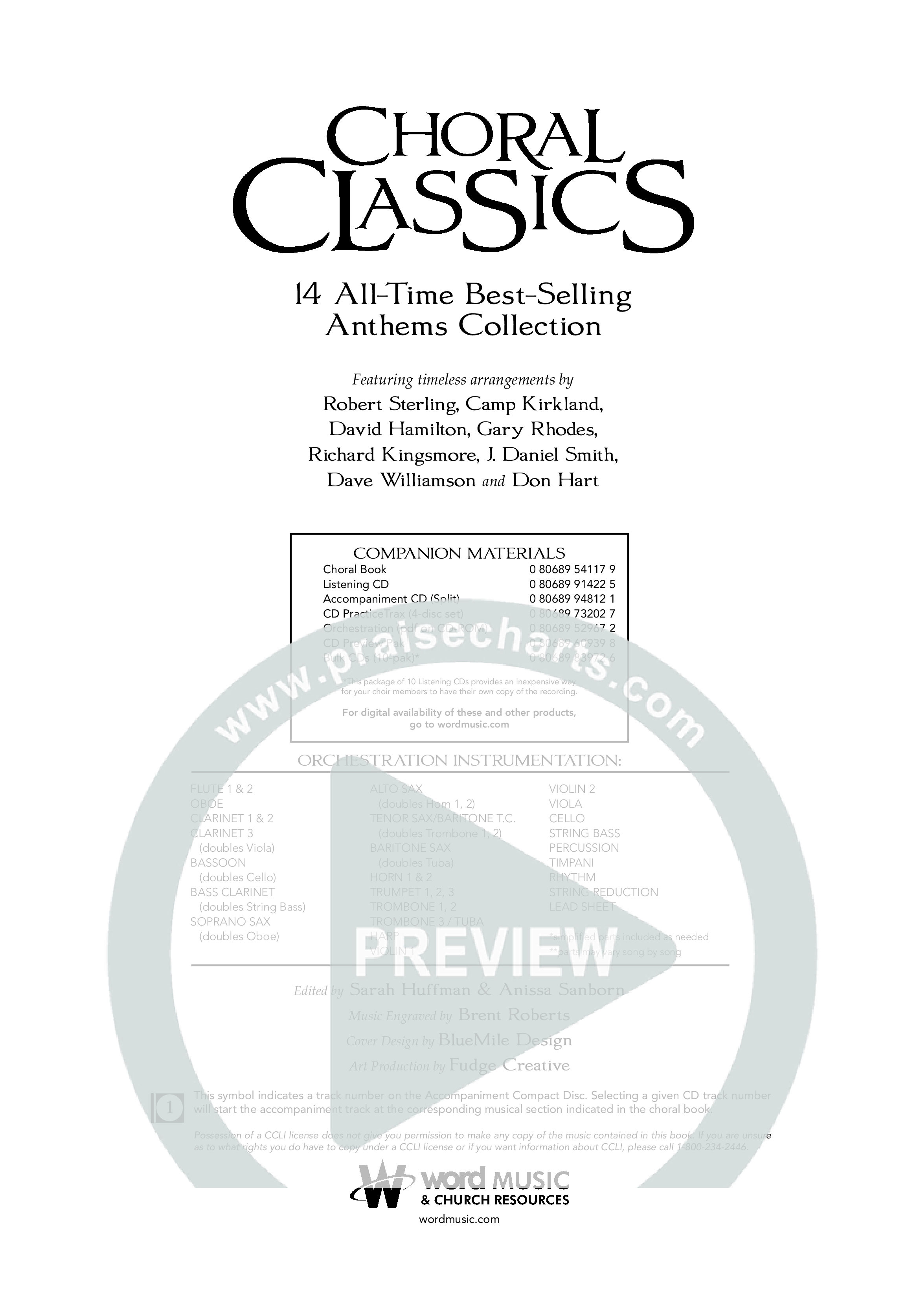 Choral Classics (14 Song Choral Collection) Choral Book (Word Music Choral)