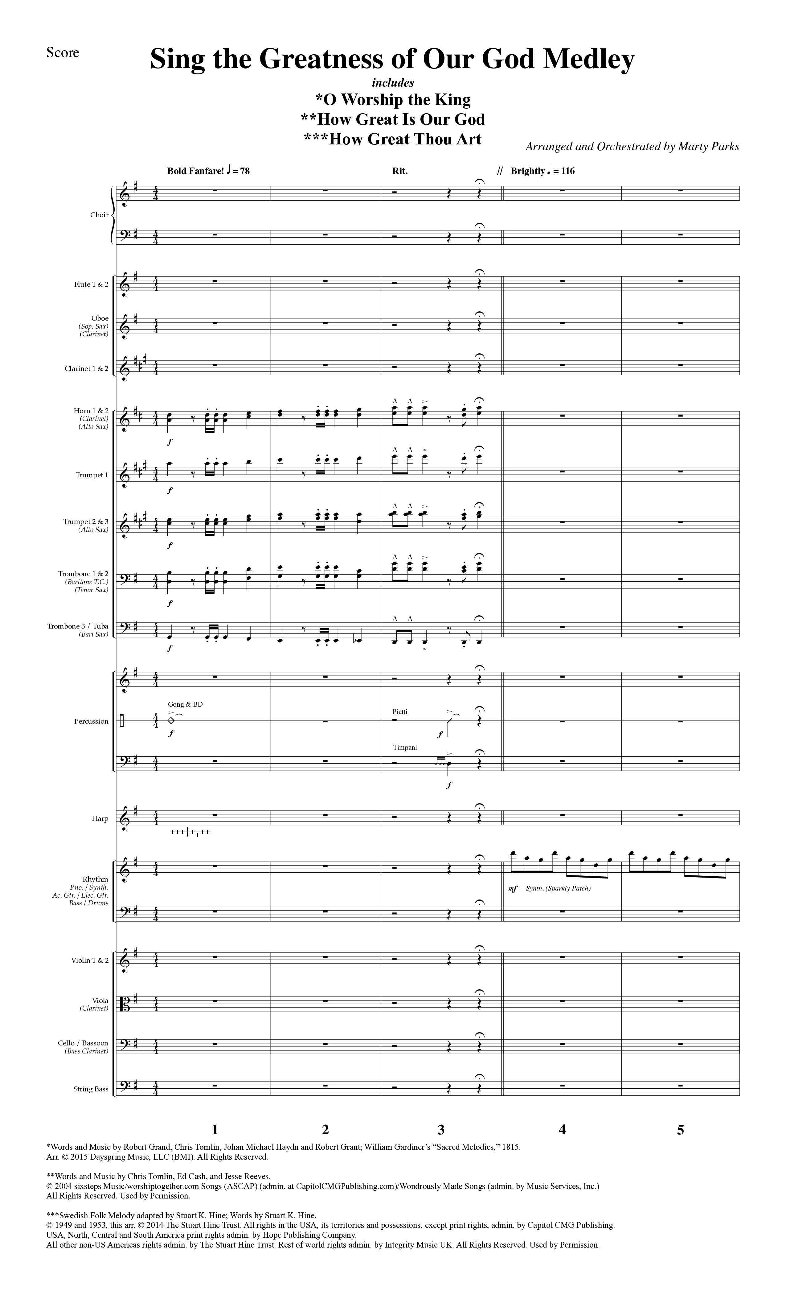 Choral Festival Favorites Vol 1 (9 Song Choral Collection) Orchestrations (SATB) (Word Music Choral / Arr. Marty Parks)