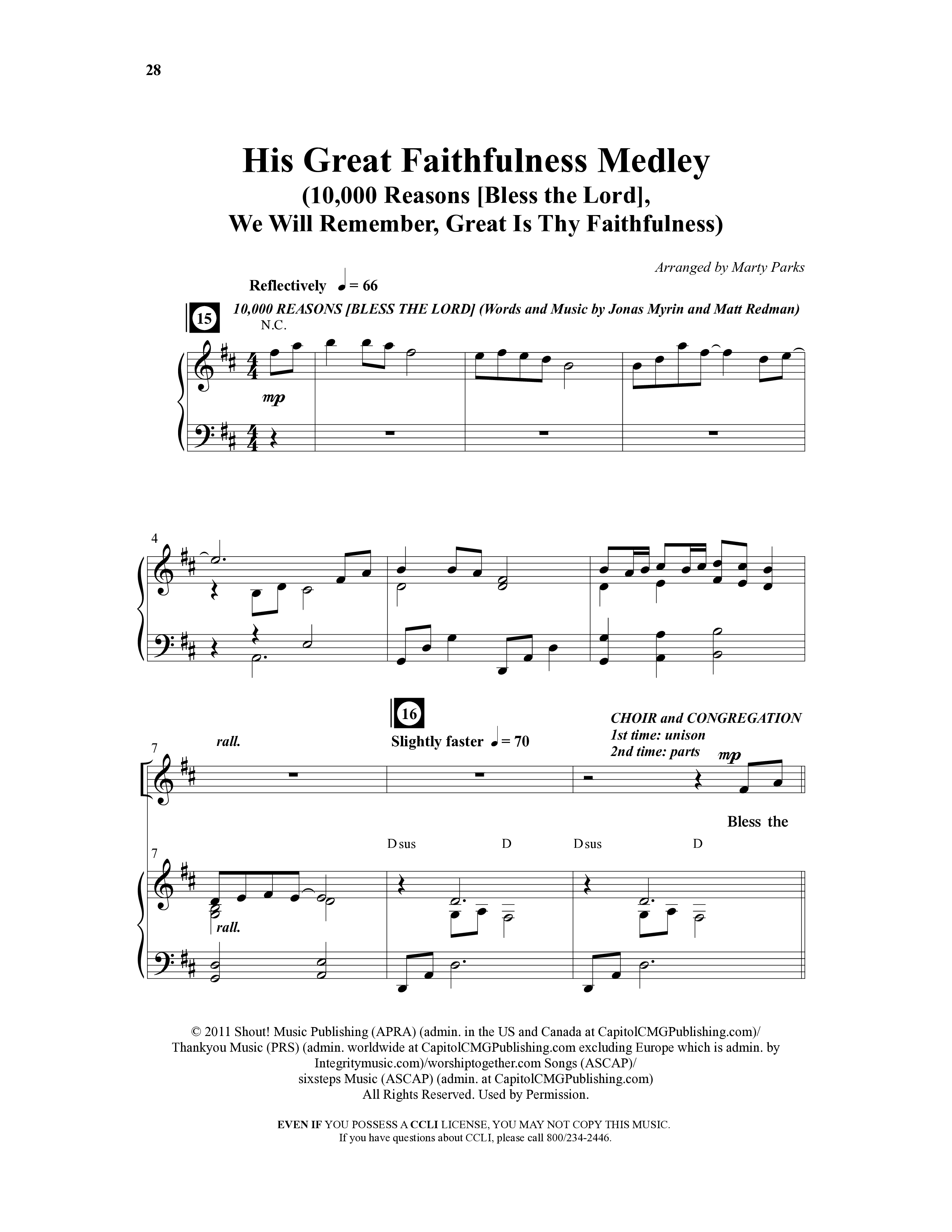 Choral Festival Favorites Vol 1 (9 Song Choral Collection) Song 3 (Piano SATB) (Word Music Choral / Arr. Marty Parks)
