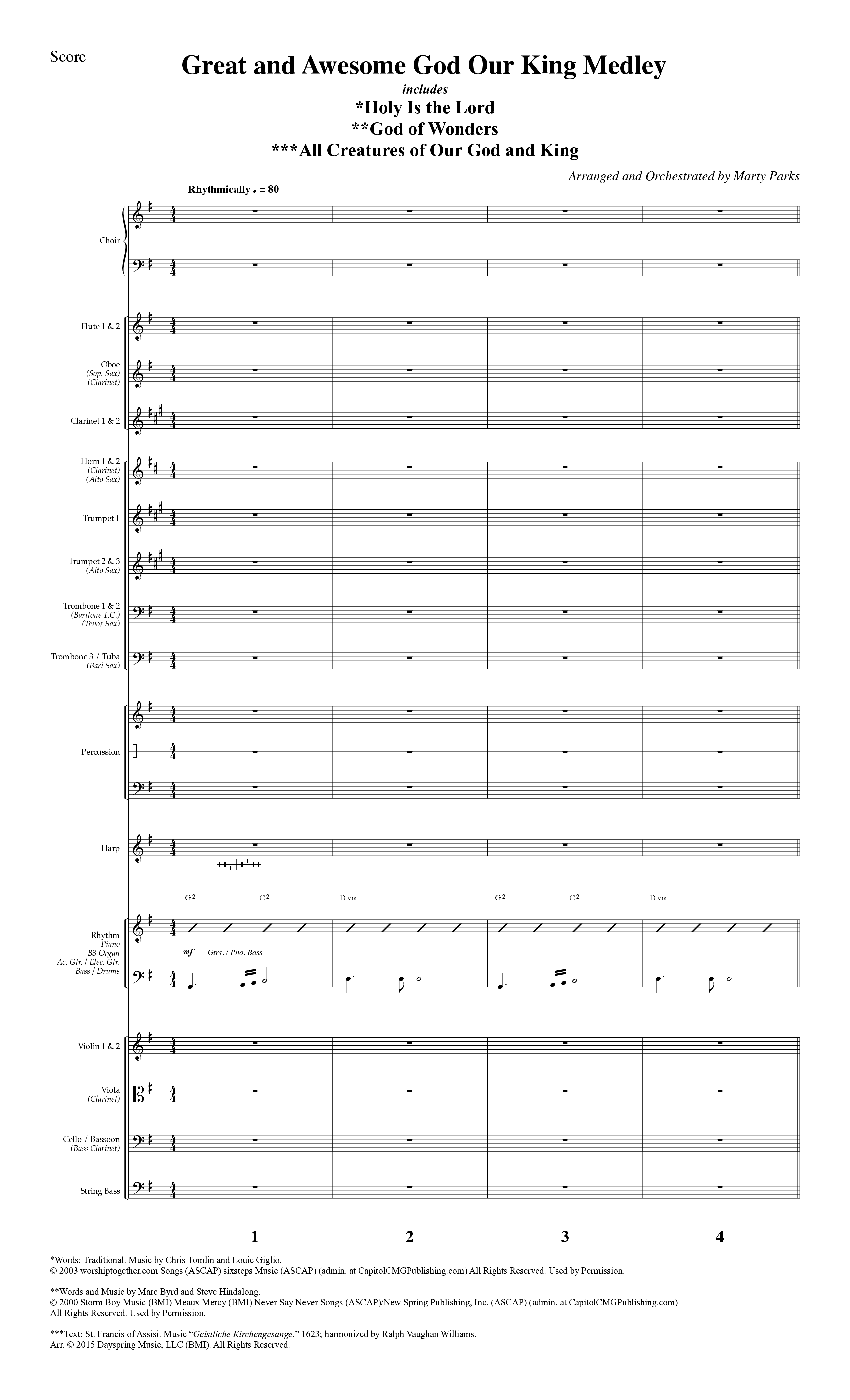 Choral Festival Favorites Vol 1 (9 Song Choral Collection) Song 5 (Orchestration) (Word Music Choral / Arr. Marty Parks)