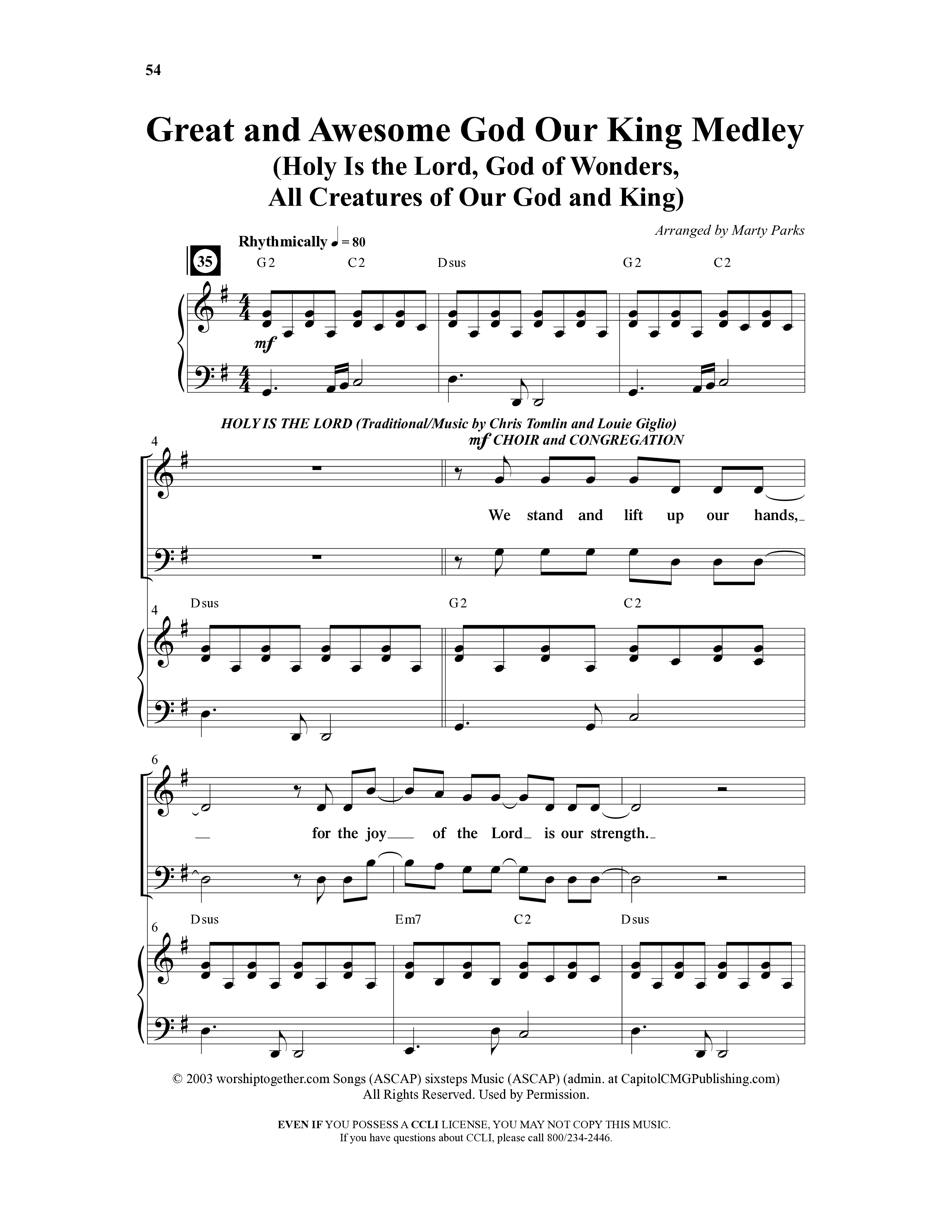 Choral Festival Favorites Vol 1 (9 Song Choral Collection) Song 5 (Piano SATB) (Word Music Choral / Arr. Marty Parks)