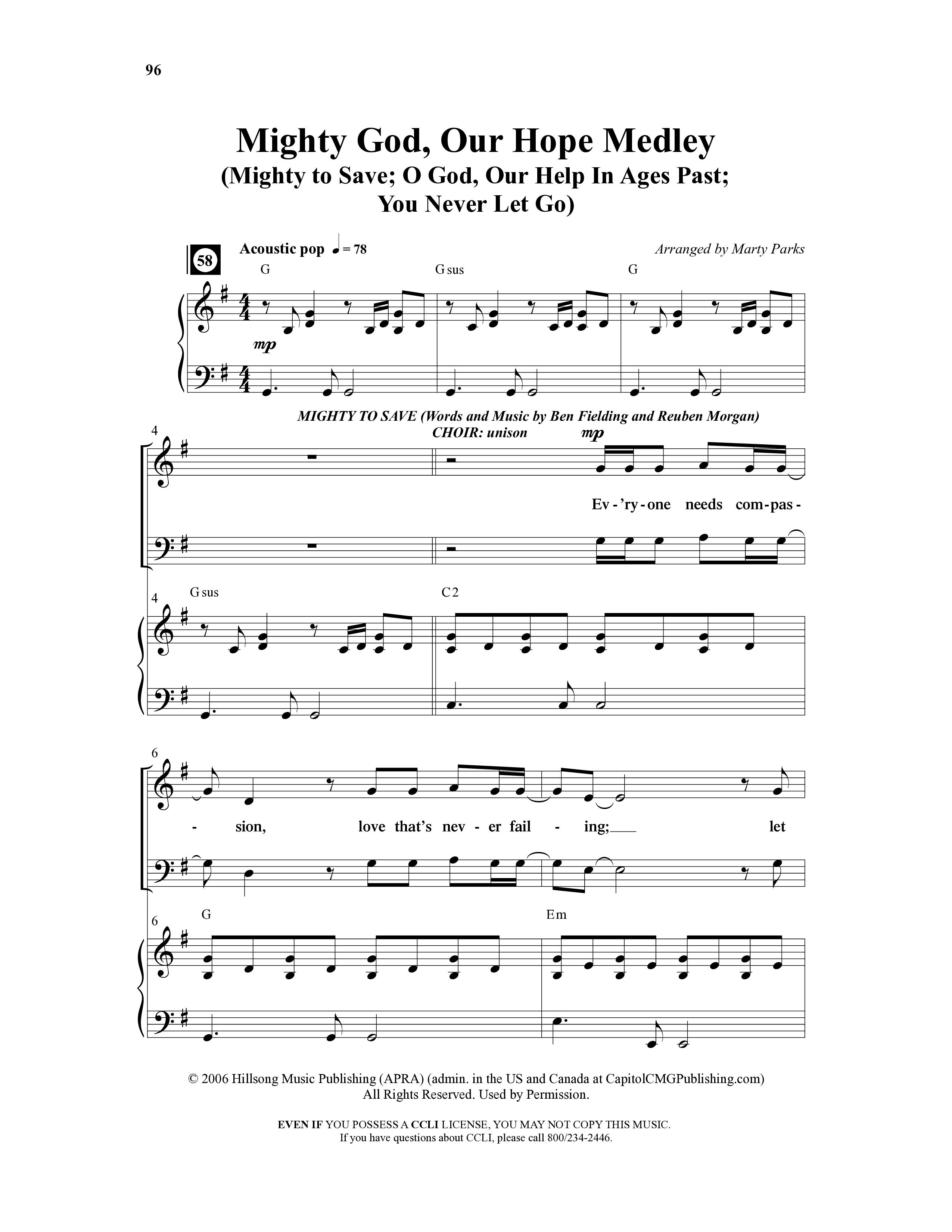 Choral Festival Favorites Vol 1 (9 Song Choral Collection) Song 8 (Piano SATB) (Word Music Choral / Arr. Marty Parks)