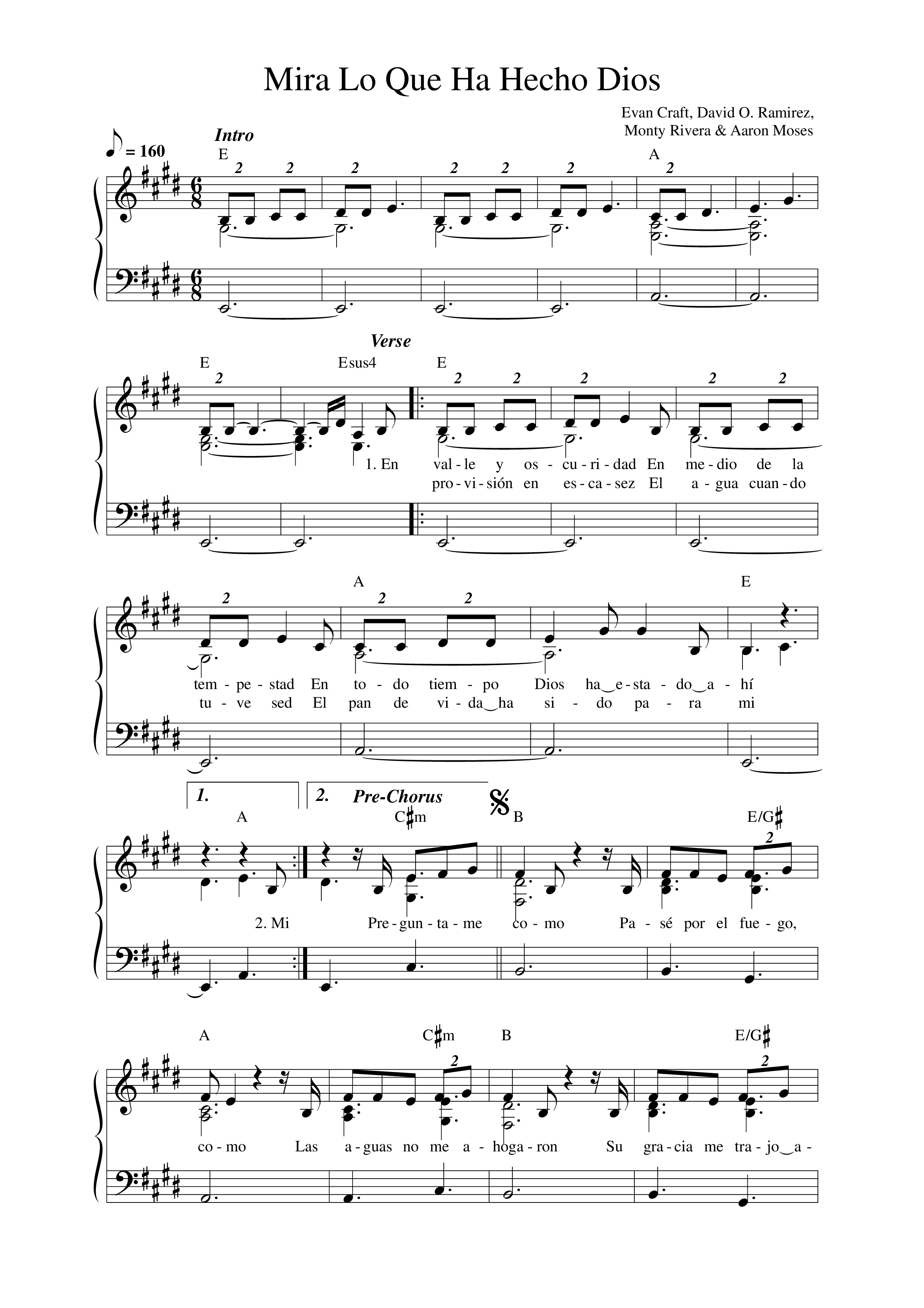 Mira Lo Que Ha Hecho Dios Lead Sheet Melody (Aline Barros / Elevation Español / Emely Williams)