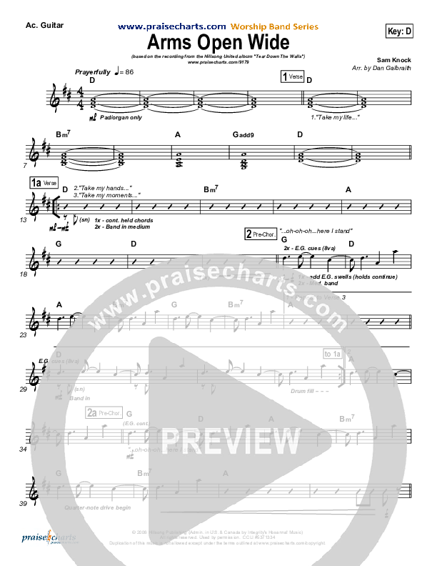 Arms Open Wide Acoustic Guitar (Hillsong UNITED)