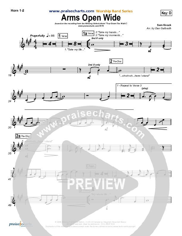 Arms Open Wide Brass Pack (Hillsong UNITED)