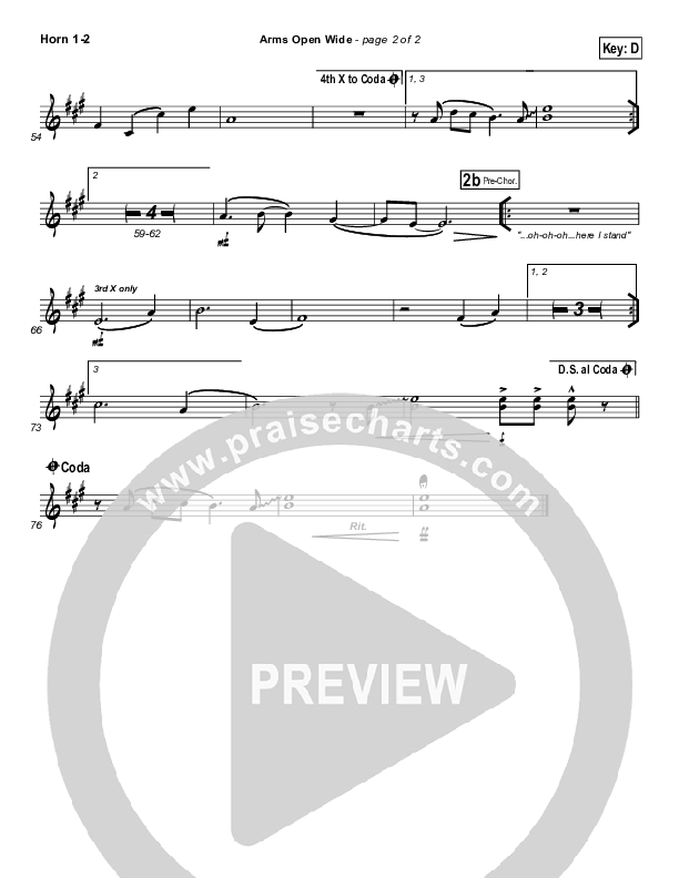 Arms Open Wide Brass Pack (Hillsong UNITED)