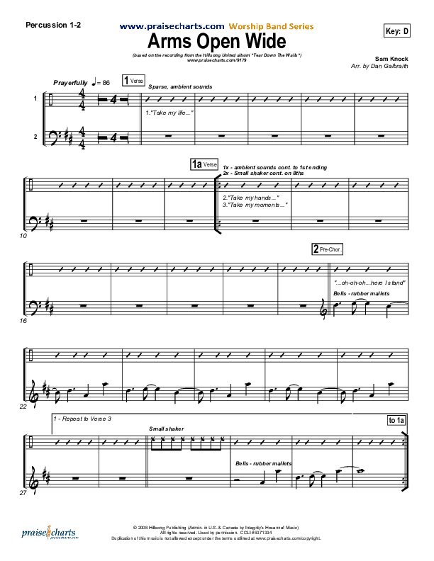 Arms Open Wide Percussion 1/2 (Hillsong UNITED)
