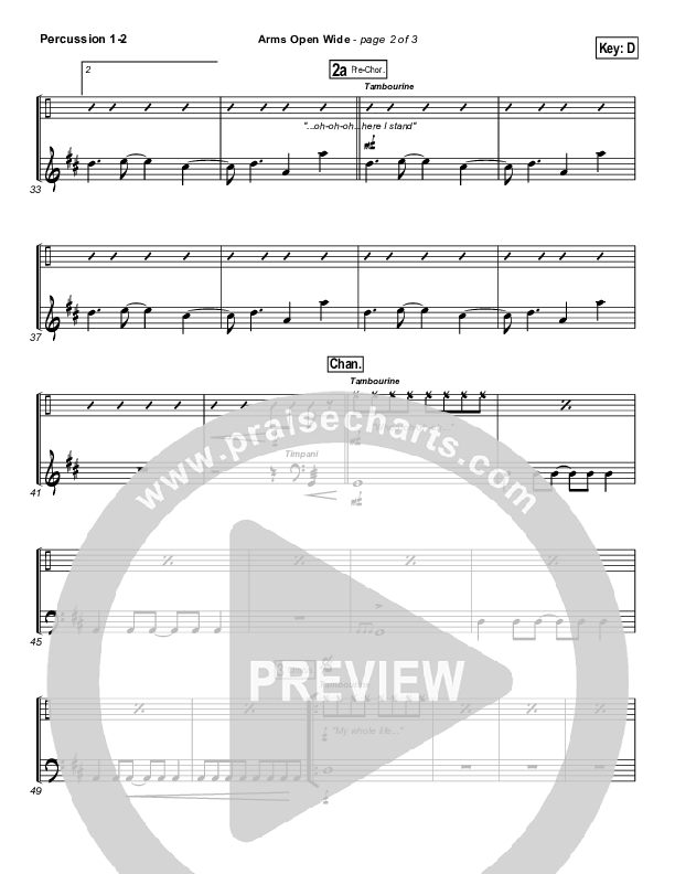 Arms Open Wide Percussion 1/2 (Hillsong UNITED)