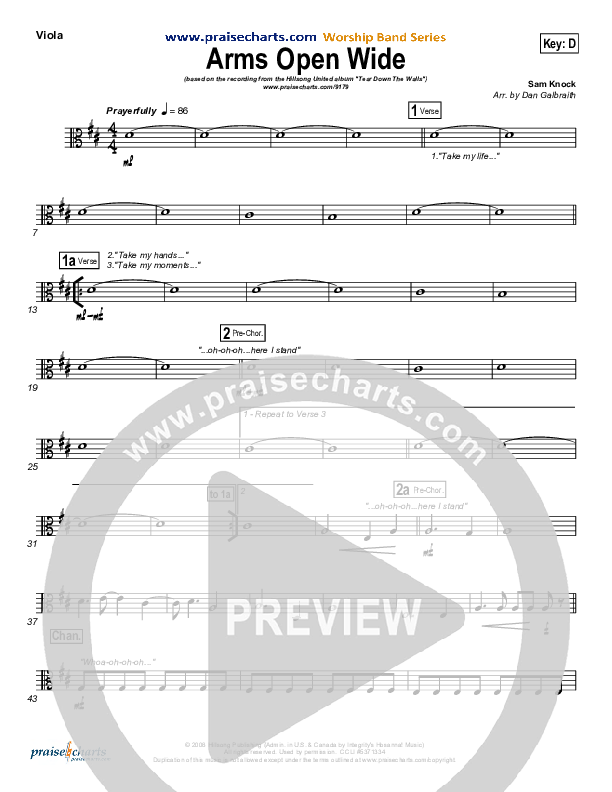 Arms Open Wide Viola (Hillsong UNITED)