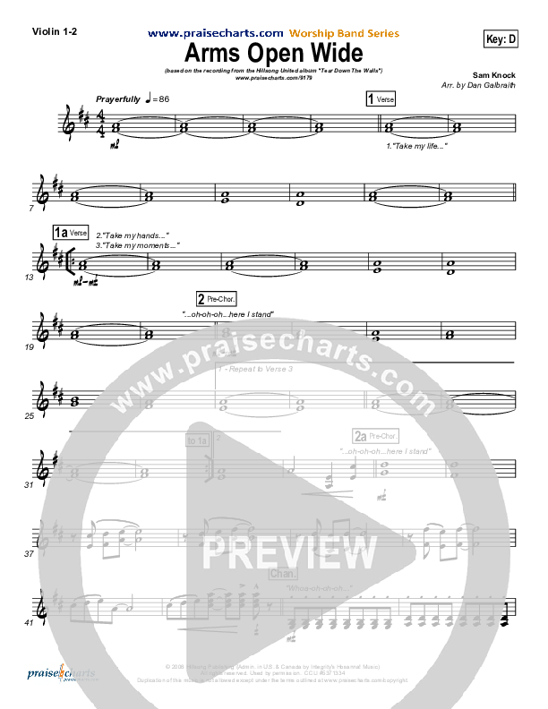 Arms Open Wide Violin 1/2 (Hillsong UNITED)