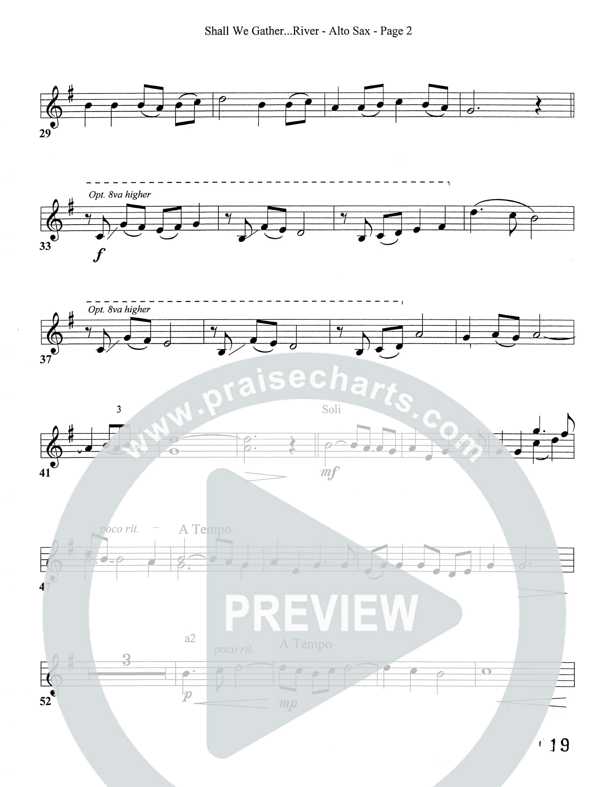 Shall We Gather At The River (Choral Anthem SATB) Alto Sax (Word Music Choral)
