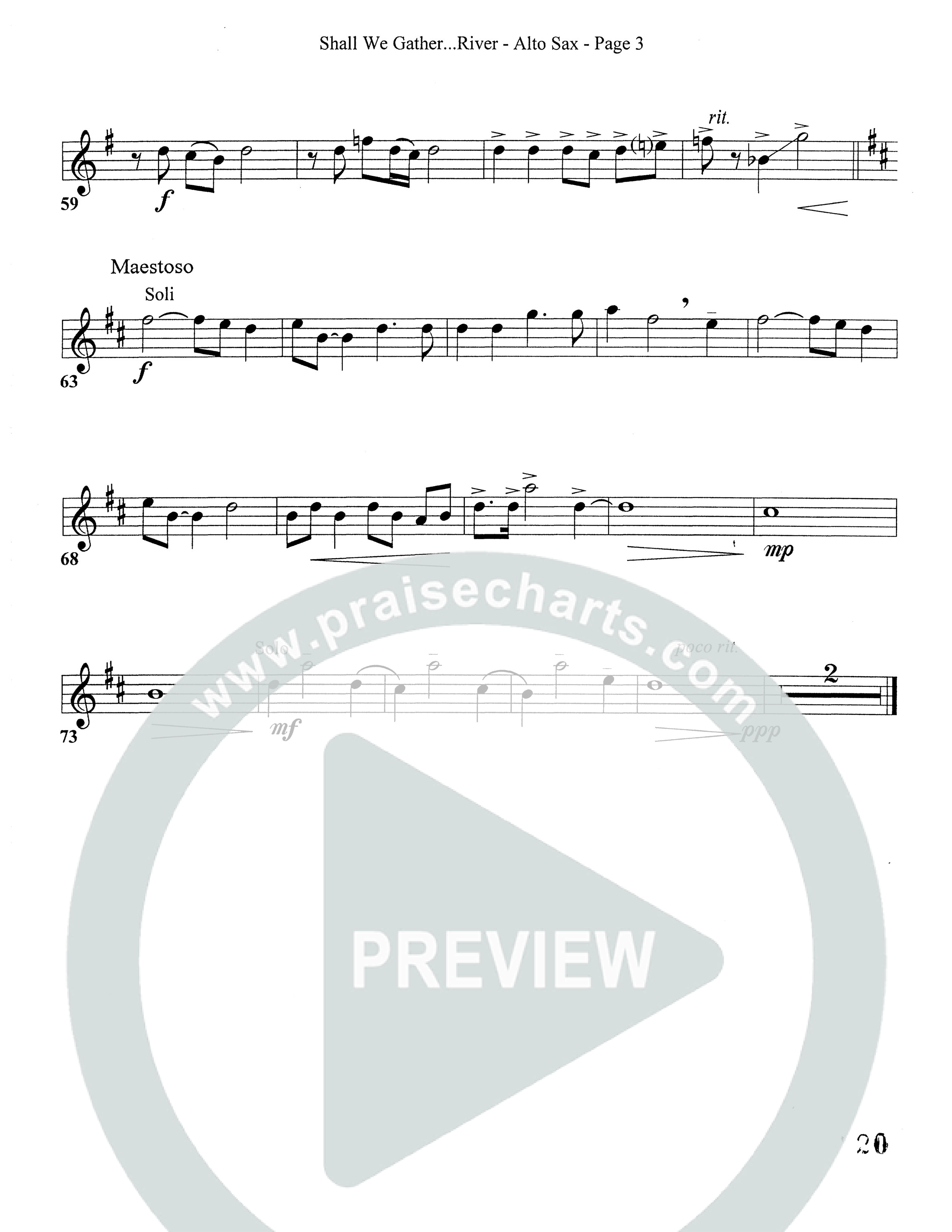 Shall We Gather At The River (Choral Anthem SATB) Alto Sax (Word Music Choral)