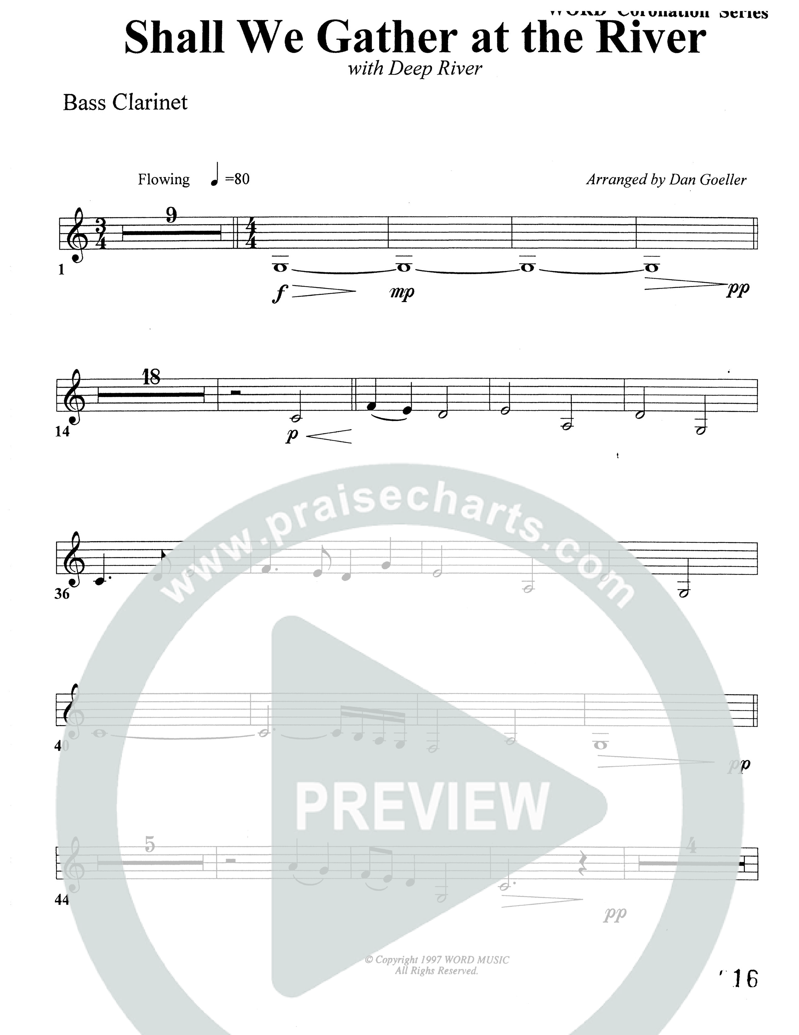 Shall We Gather At The River (Choral Anthem SATB) Bass Clarinet (Word Music Choral)
