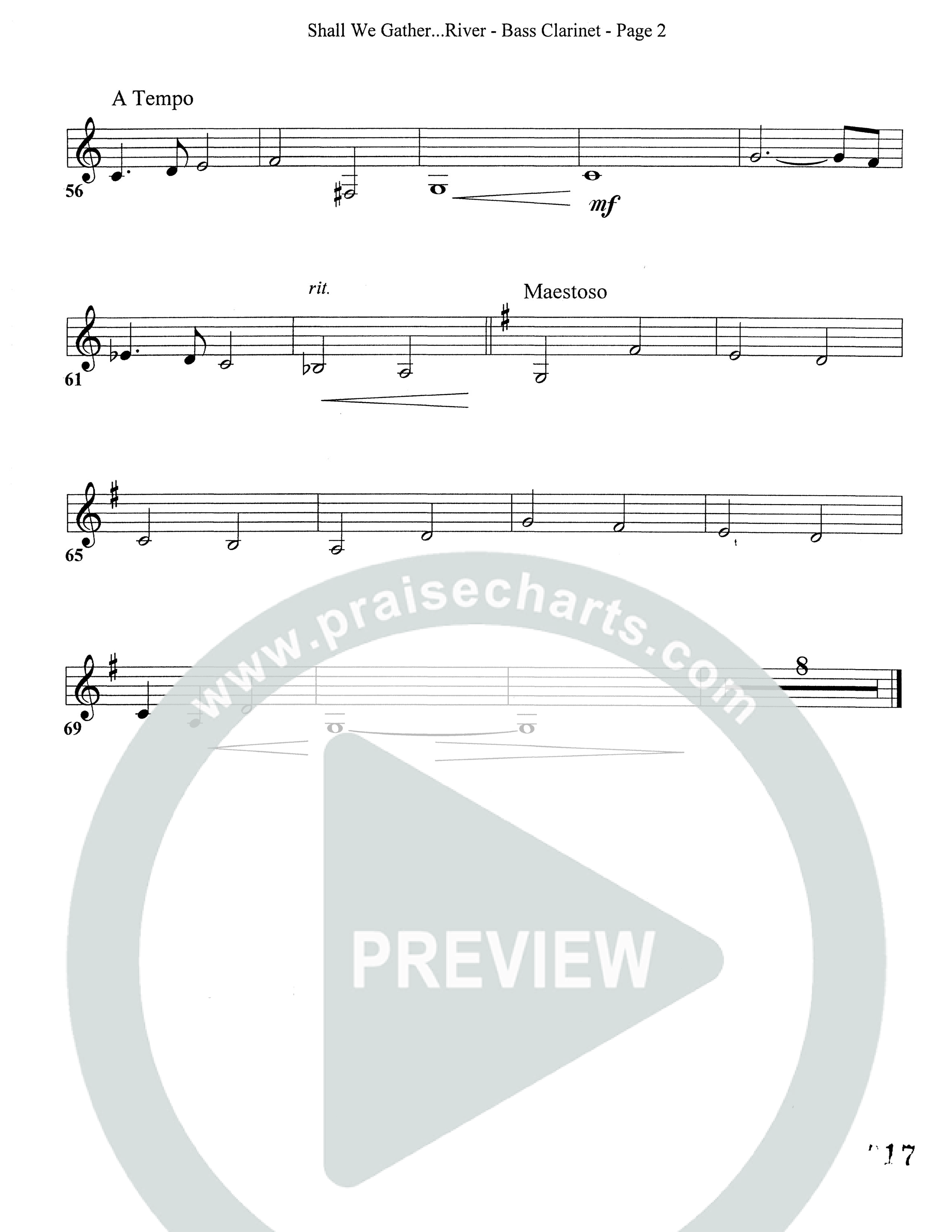 Shall We Gather At The River (Choral Anthem SATB) Bass Clarinet (Word Music Choral)