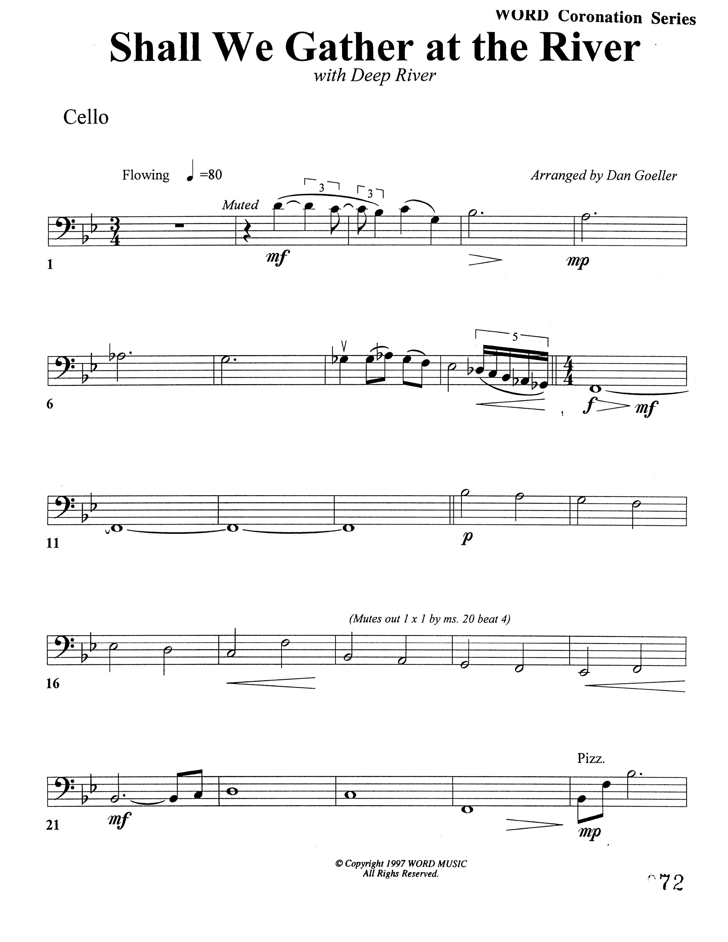 Shall We Gather At The River (Choral Anthem SATB) Cello (Word Music Choral)