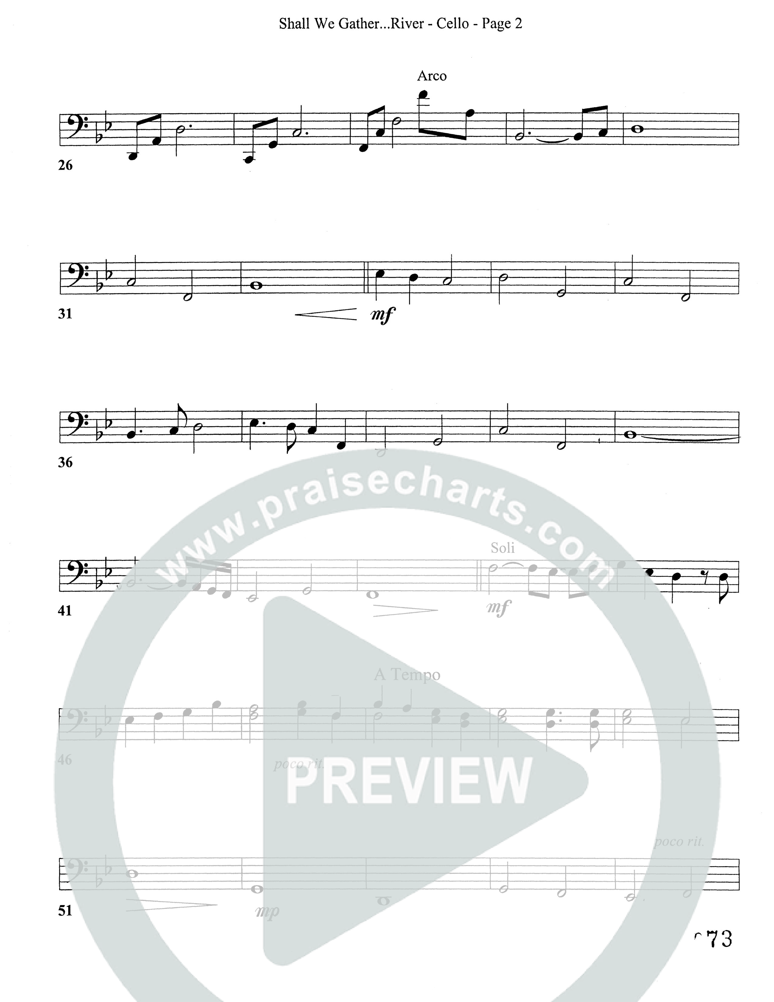 Shall We Gather At The River (Choral Anthem SATB) Cello (Word Music Choral)