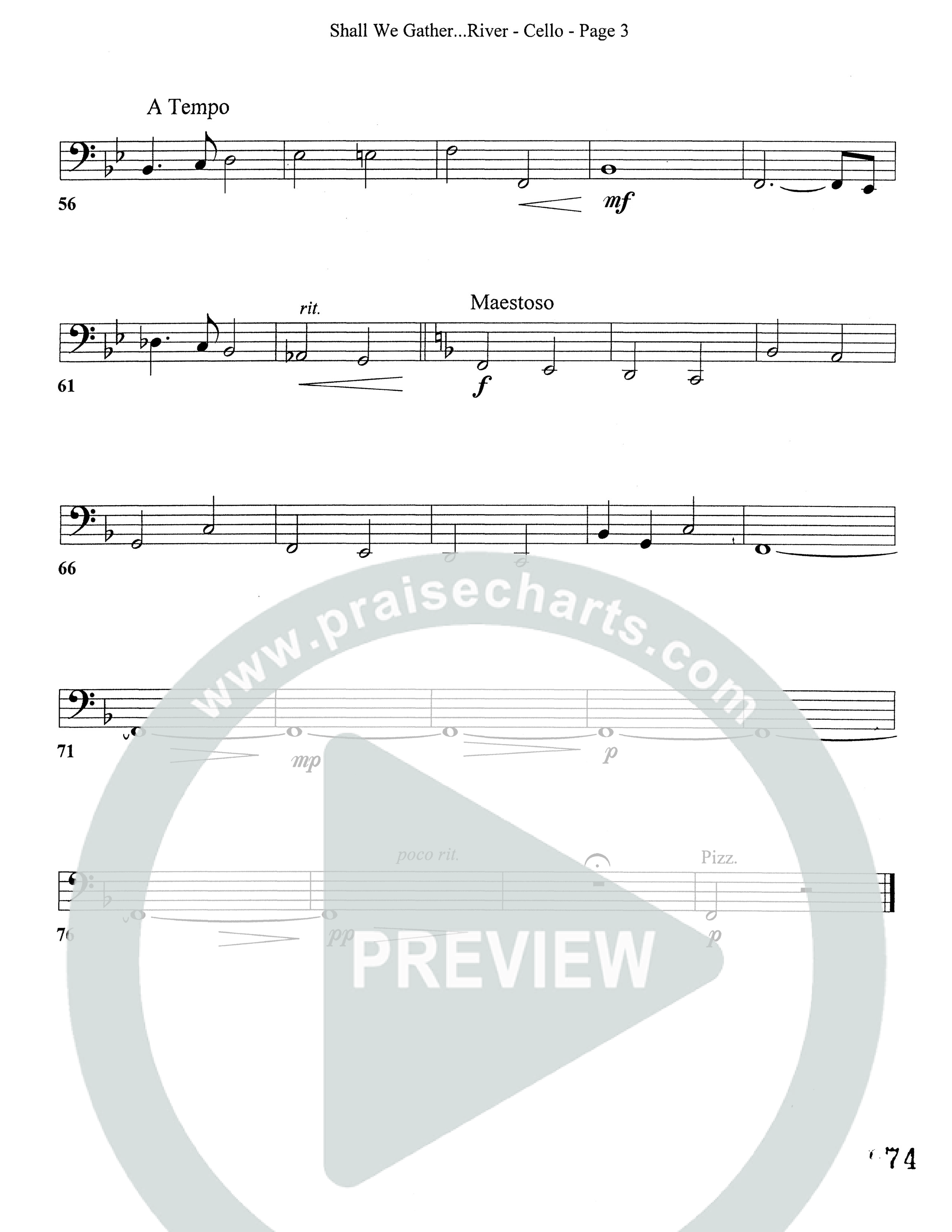 Shall We Gather At The River (Choral Anthem SATB) Cello (Word Music Choral)