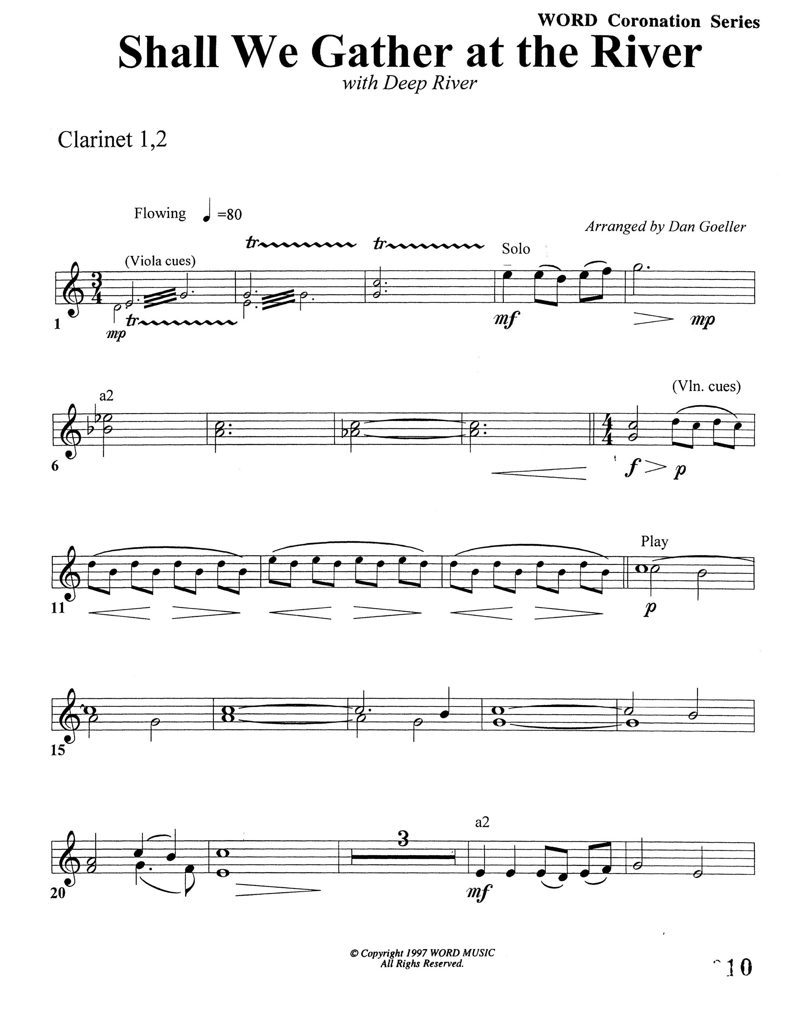 Shall We Gather At The River (Choral Anthem SATB) Clarinet 1/2 (Word Music Choral)