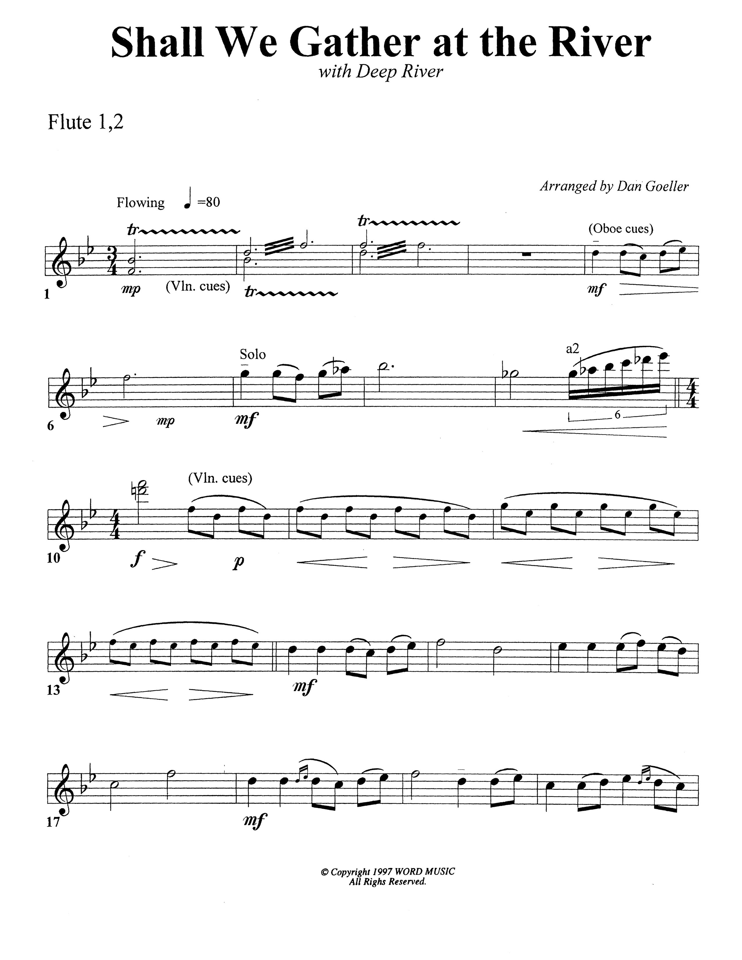Shall We Gather At The River (Choral Anthem SATB) Flute 1/2 (Word Music Choral)