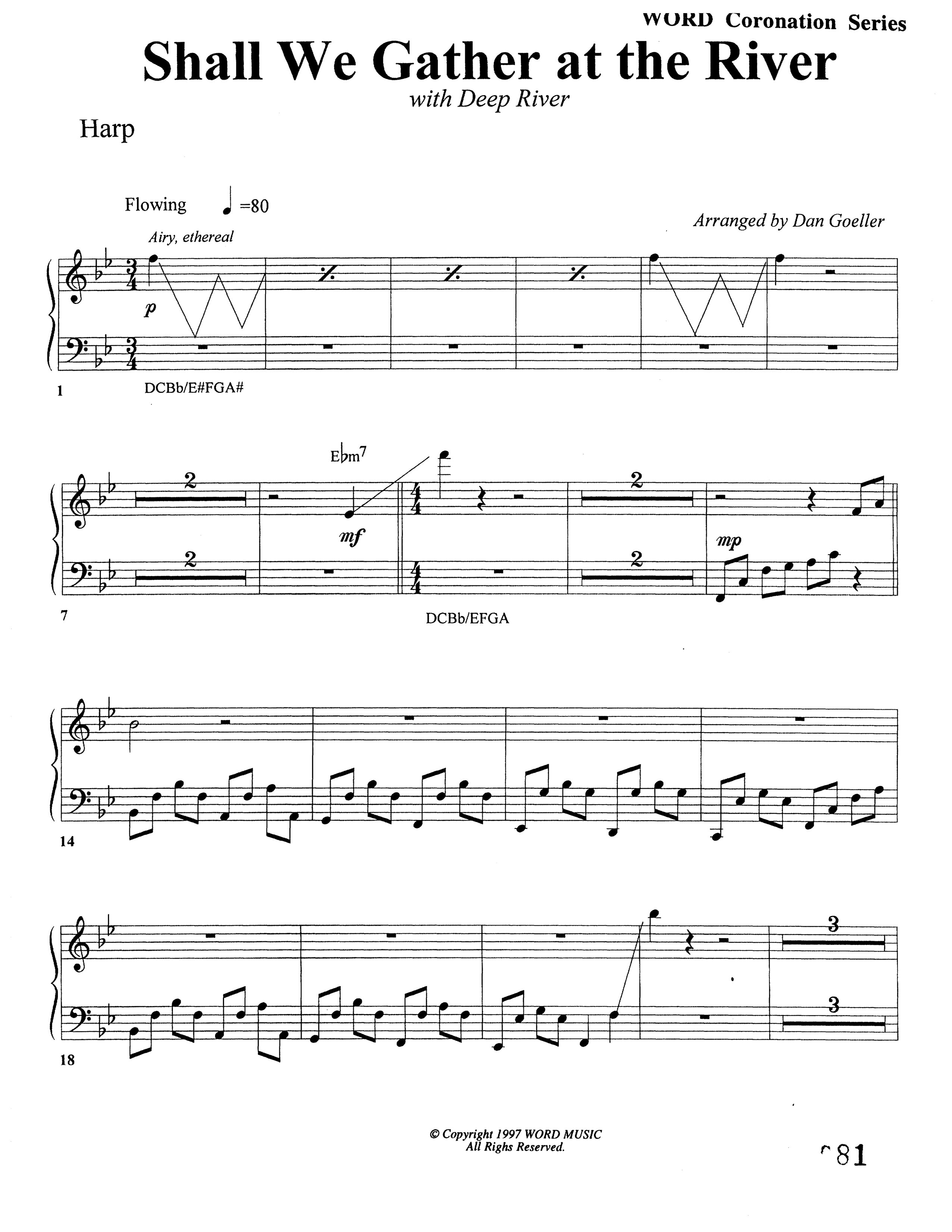 Shall We Gather At The River (Choral Anthem SATB) Harp (Word Music Choral)