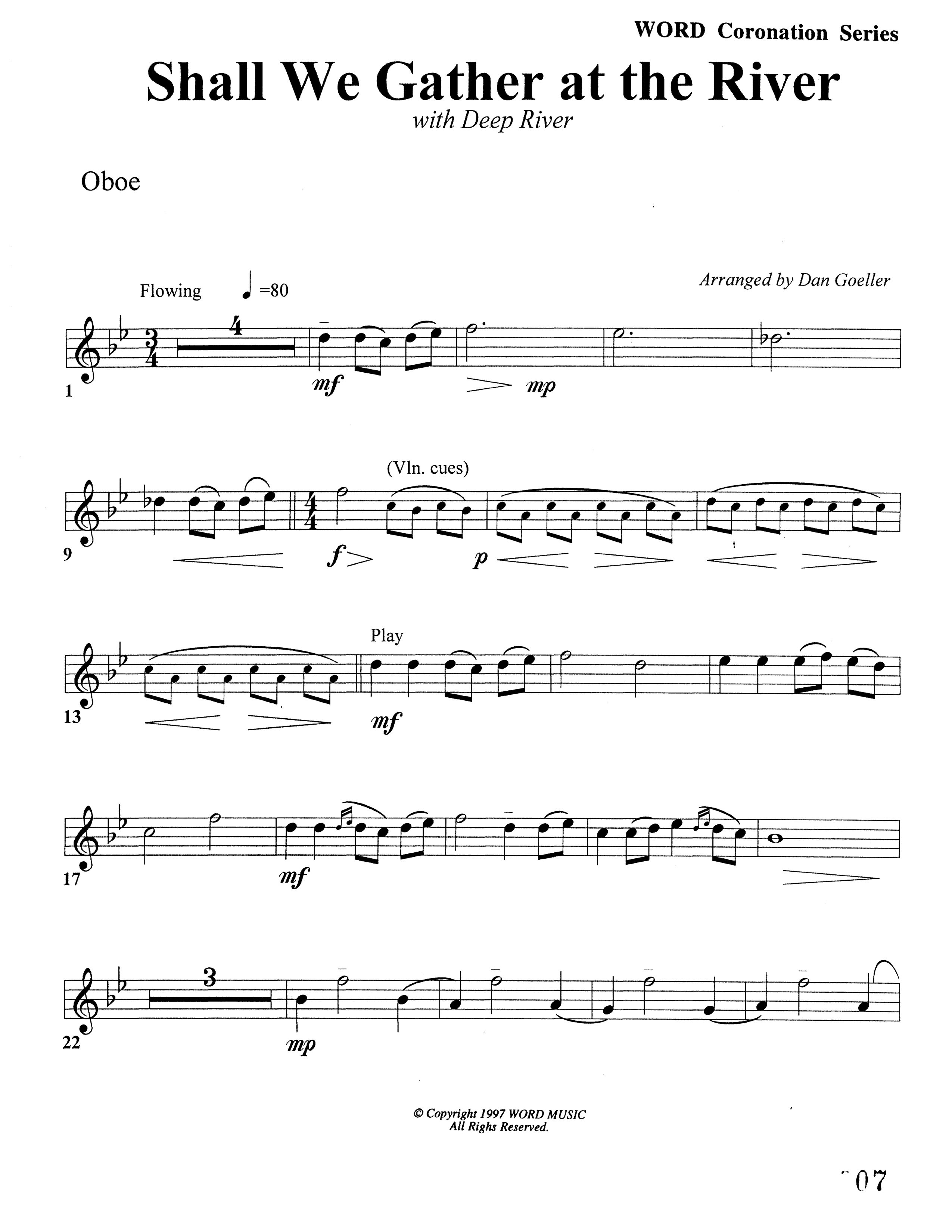 Shall We Gather At The River (Choral Anthem SATB) Oboe (Word Music Choral)