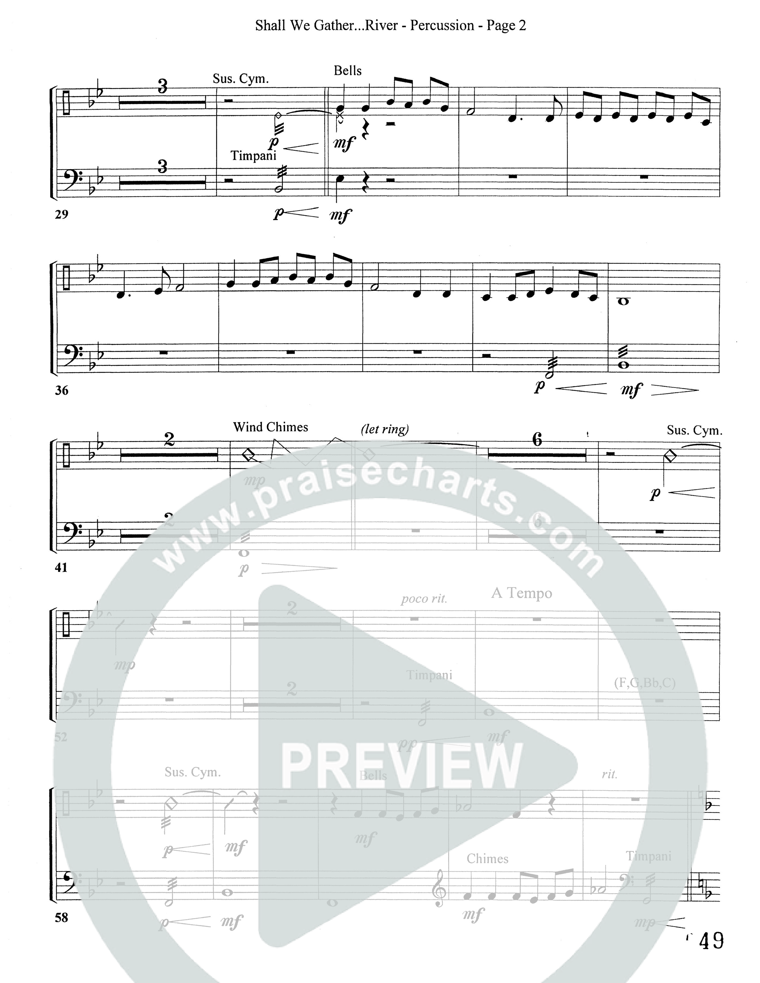 Shall We Gather At The River (Choral Anthem SATB) Percussion 1/2 (Word Music Choral)