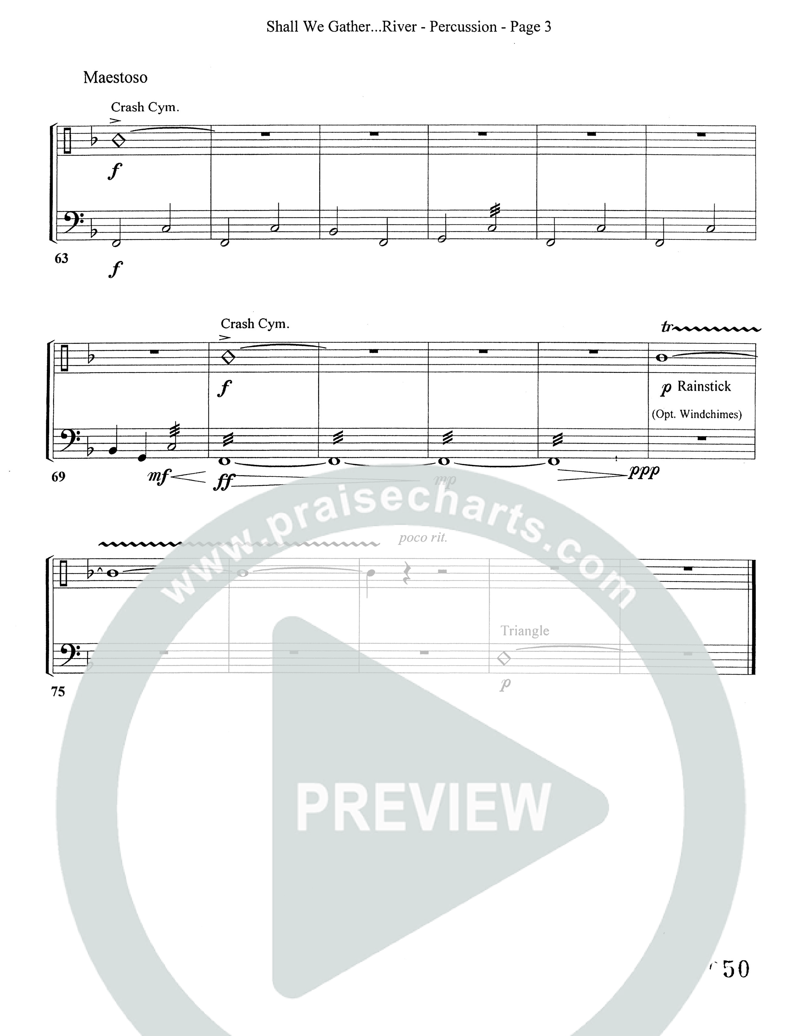 Shall We Gather At The River (Choral Anthem SATB) Percussion 1/2 (Word Music Choral)