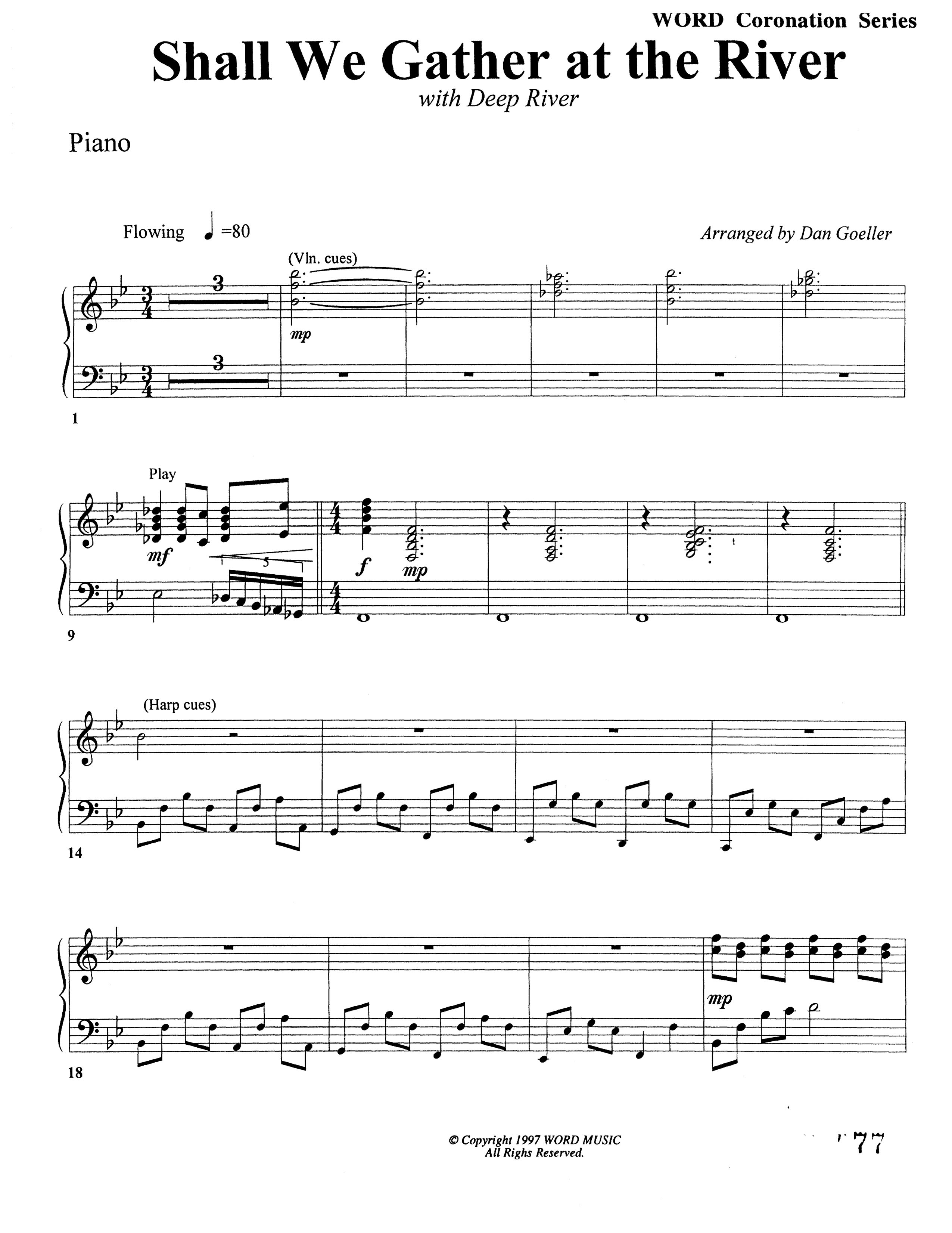 Shall We Gather At The River (Choral Anthem SATB) Piano Sheet (Word Music Choral)