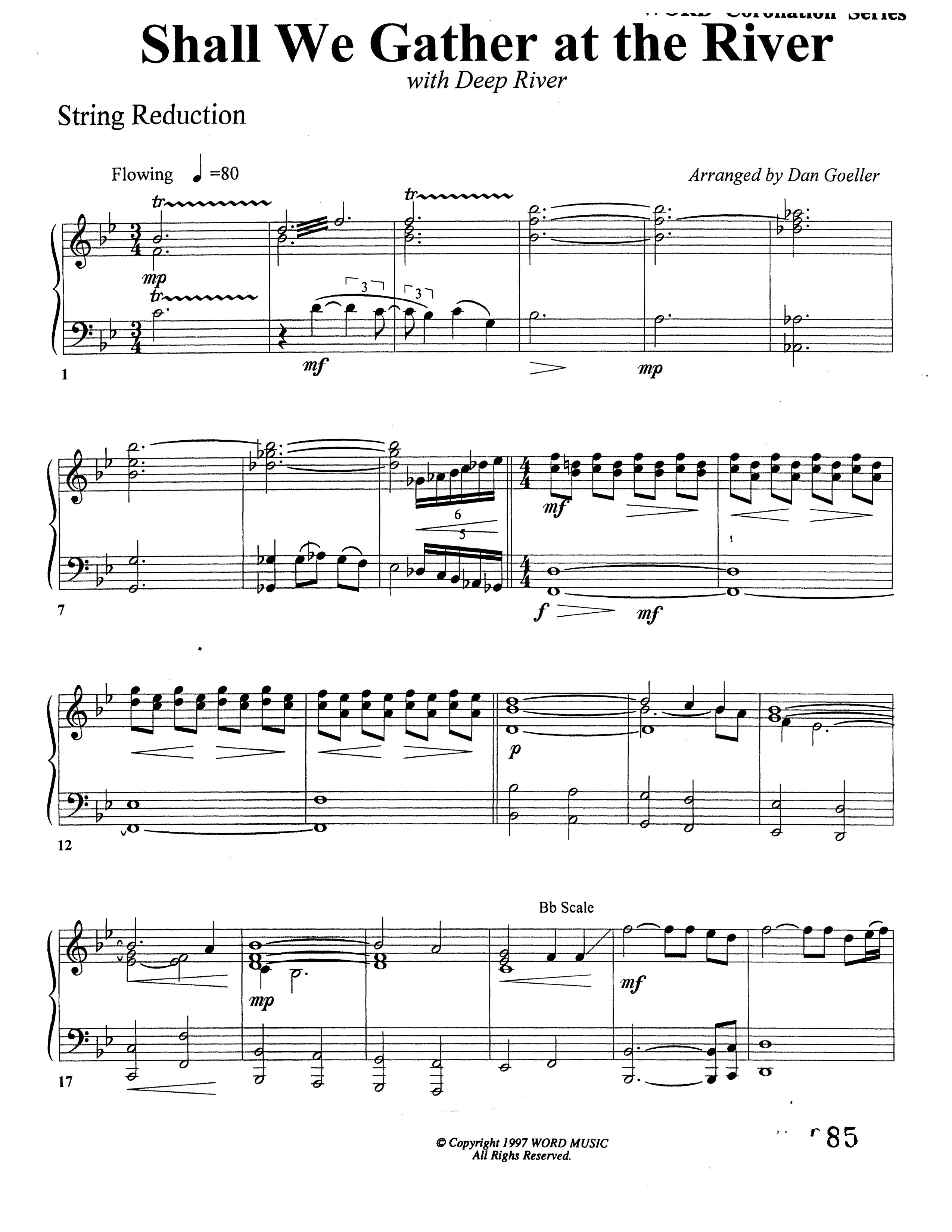 Shall We Gather At The River (Choral Anthem SATB) String Reduction (Word Music Choral)