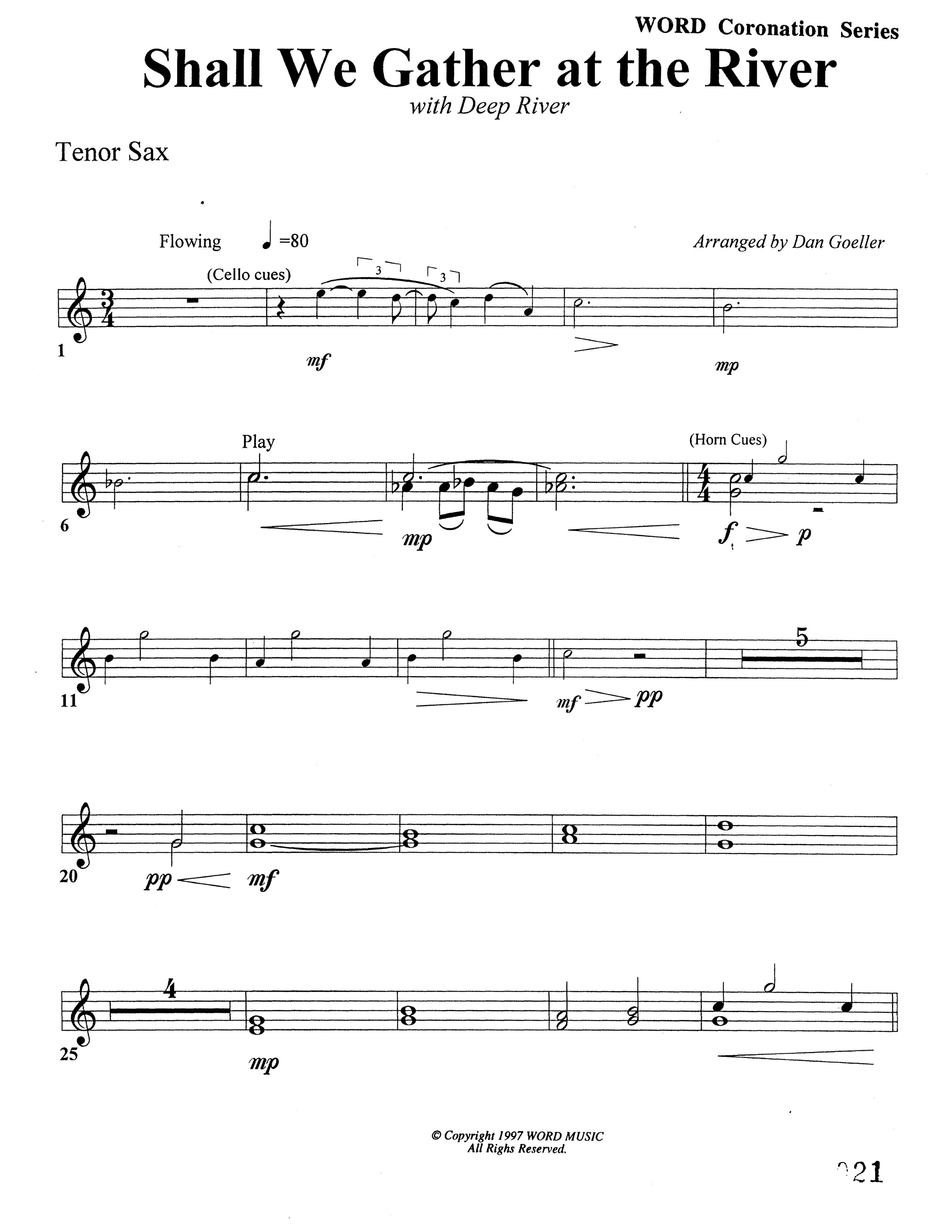 Shall We Gather At The River (Choral Anthem SATB) Tenor Sax/Baritone T.C. (Word Music Choral)