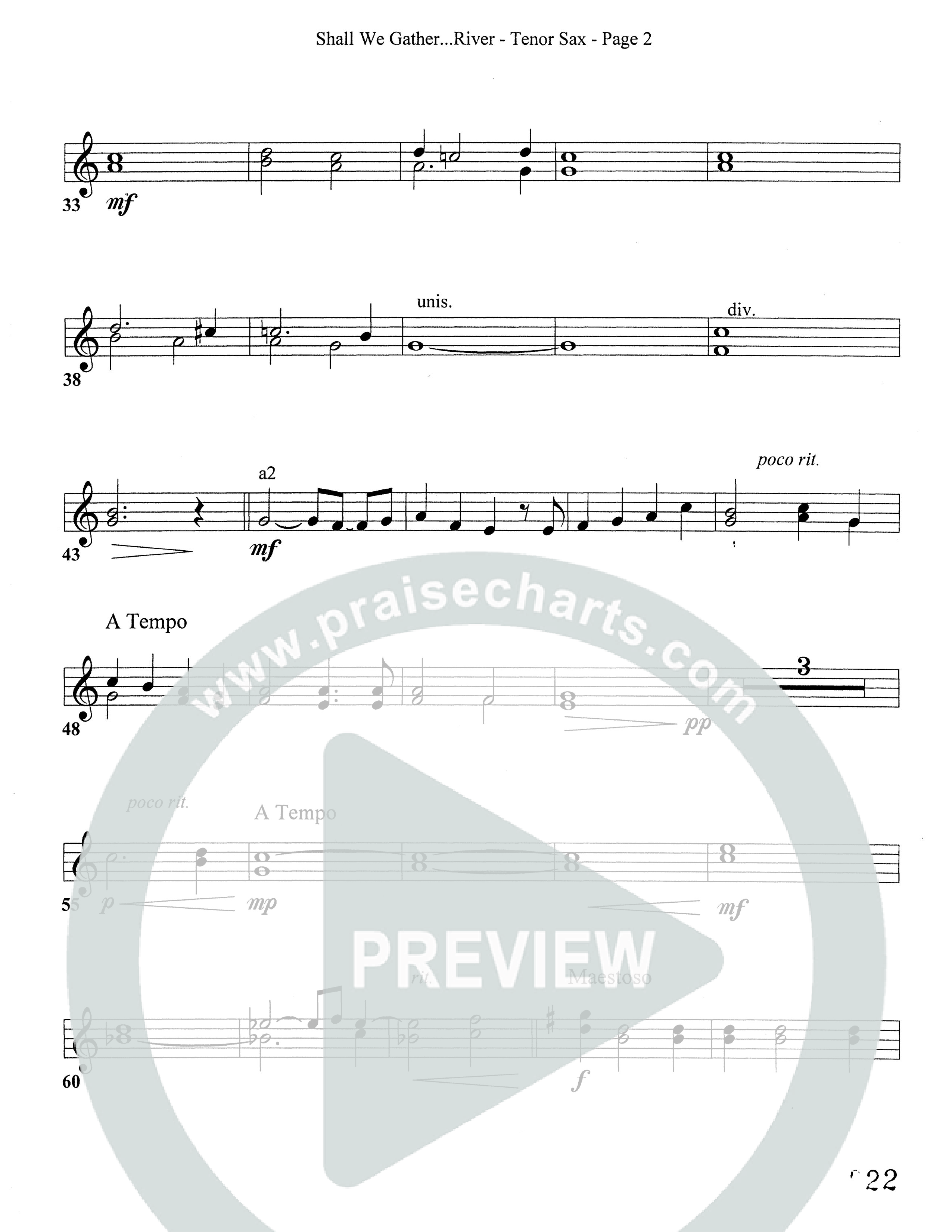 Shall We Gather At The River (Choral Anthem SATB) Tenor Sax/Baritone T.C. (Word Music Choral)