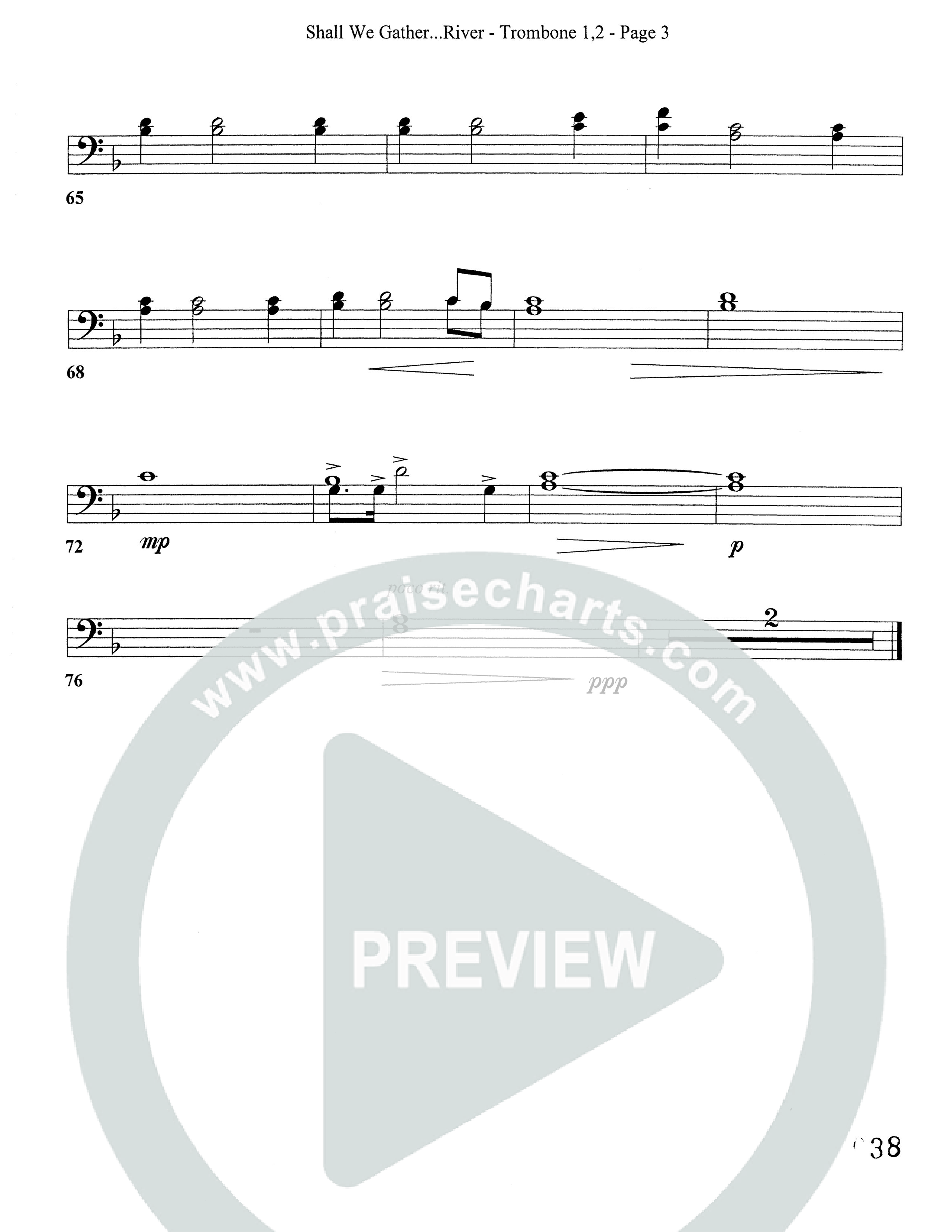 Shall We Gather At The River (Choral Anthem SATB) Trombone 1/2 (Word Music Choral)